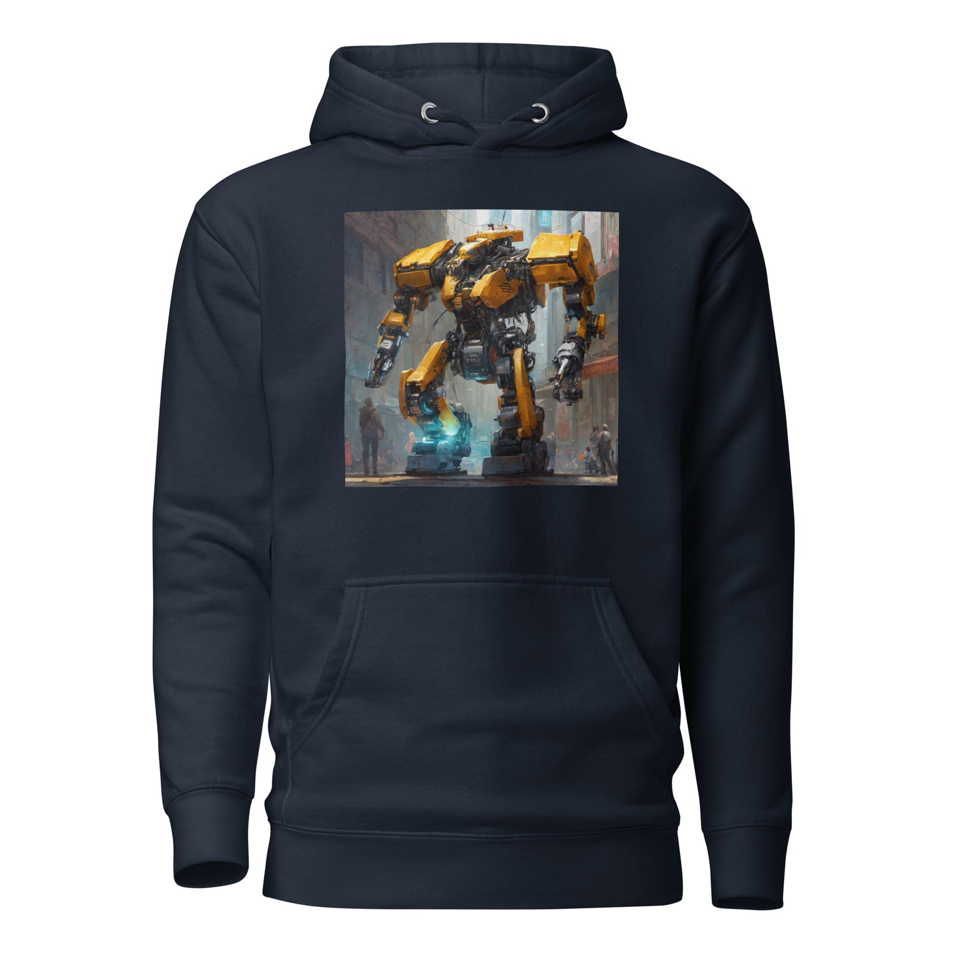 Yellow Mechanical Marvel Men's Hoodie Navy Blazer