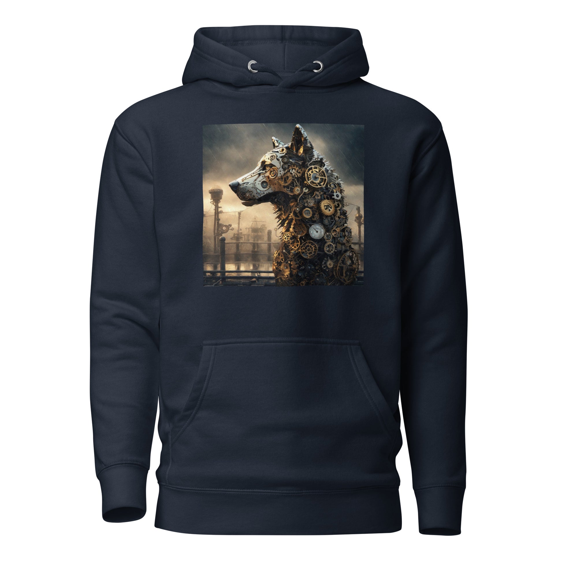 Clockwork Canine Men's Steampunk Hoodie Navy Blazer