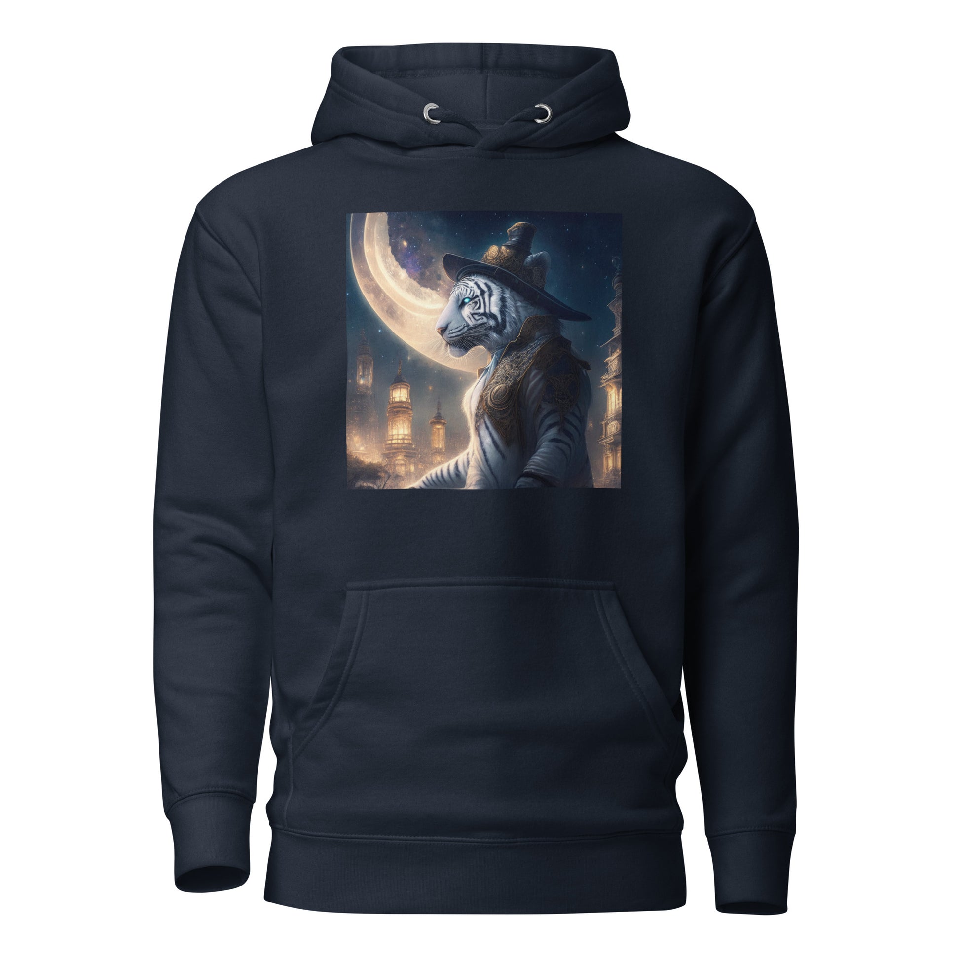 Twilight Tiger Men's Graphic Men's Hoodie Navy Blazer