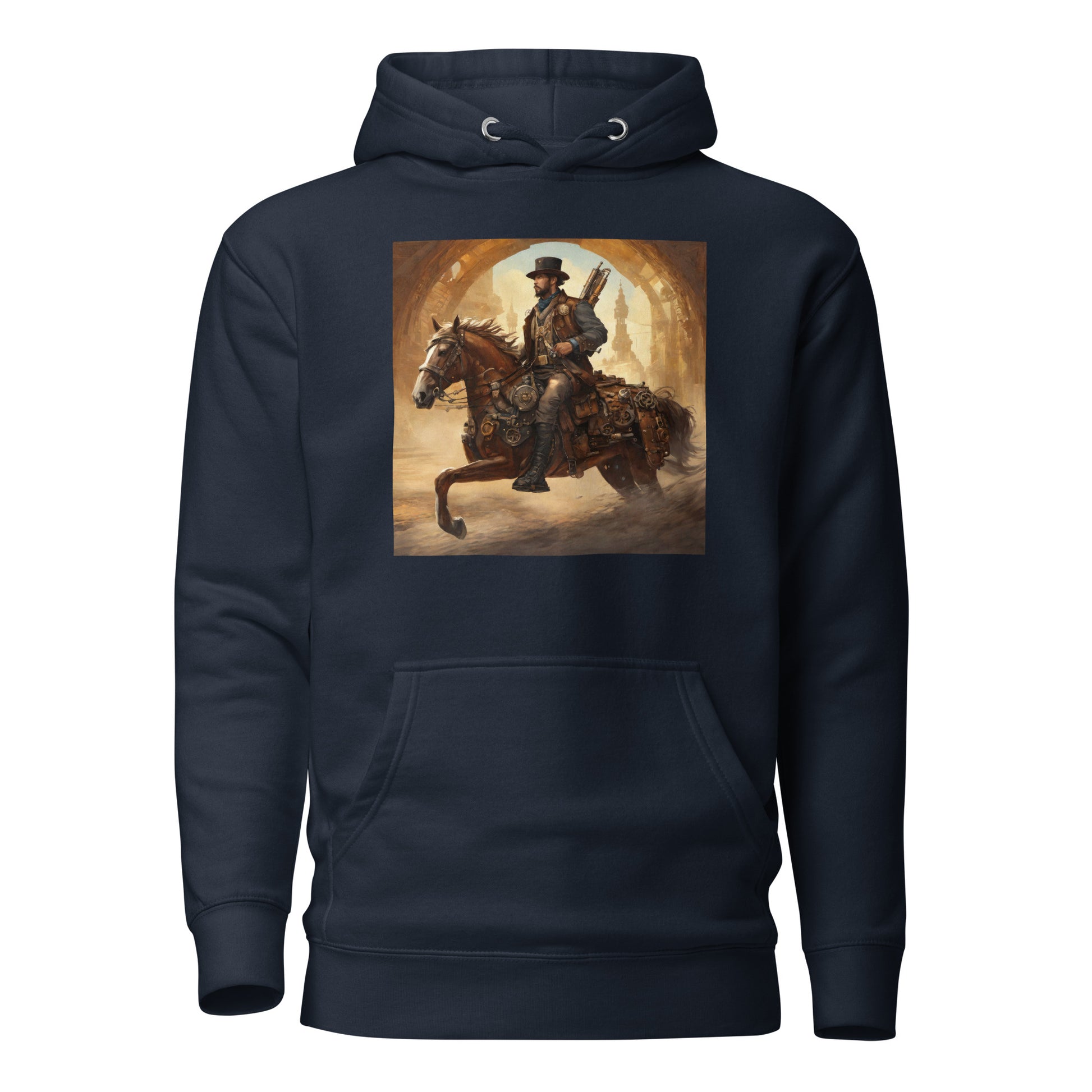 Geared Up Gunslinger Men's Steampunk Hoodie Navy Blazer