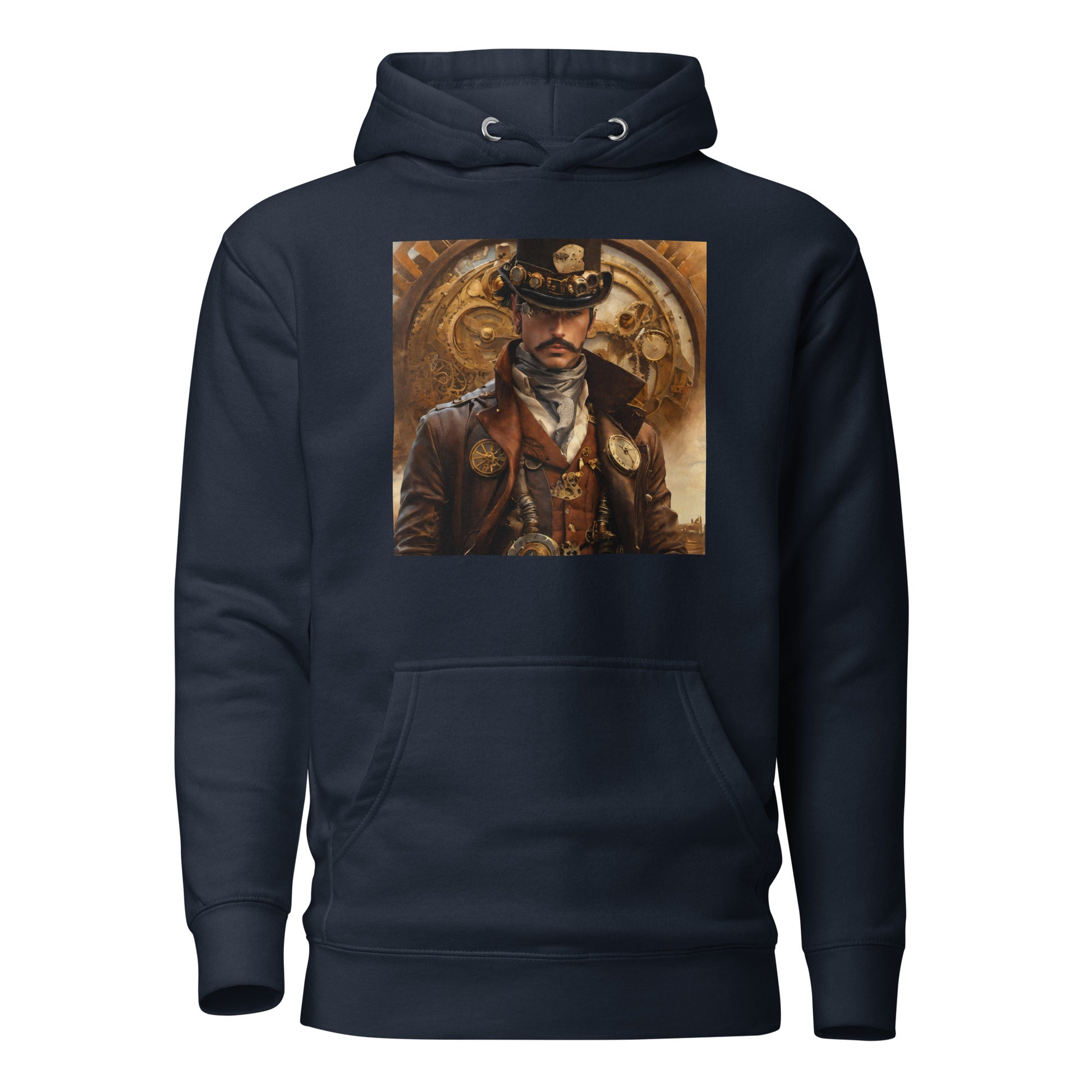 Brass and Copper Cowboy Men's Steampunk Hoodie Navy Blazer