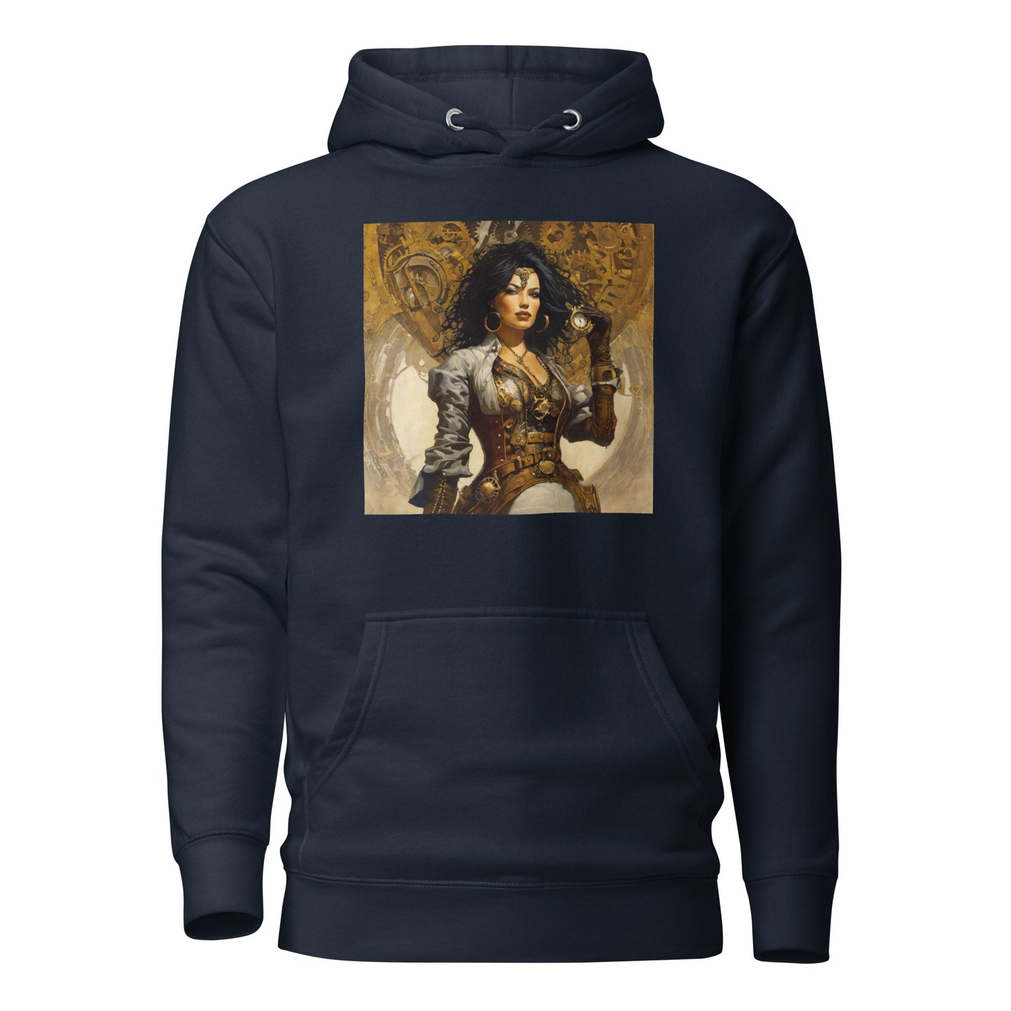 Steampunk Cowgirl Men's Hoodie Navy Blazer