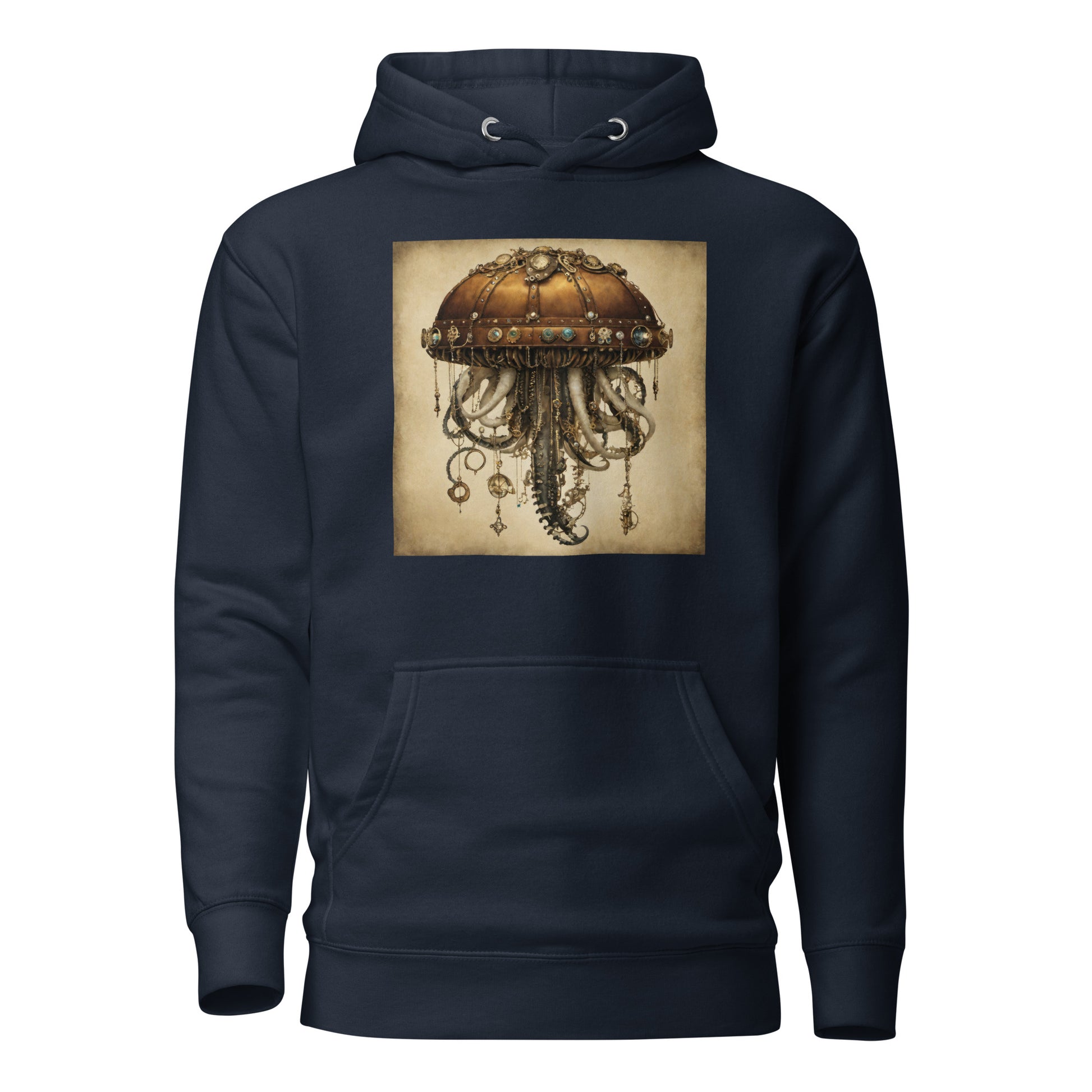 Steampunk Jellyfish Men's Hoodie Navy Blazer