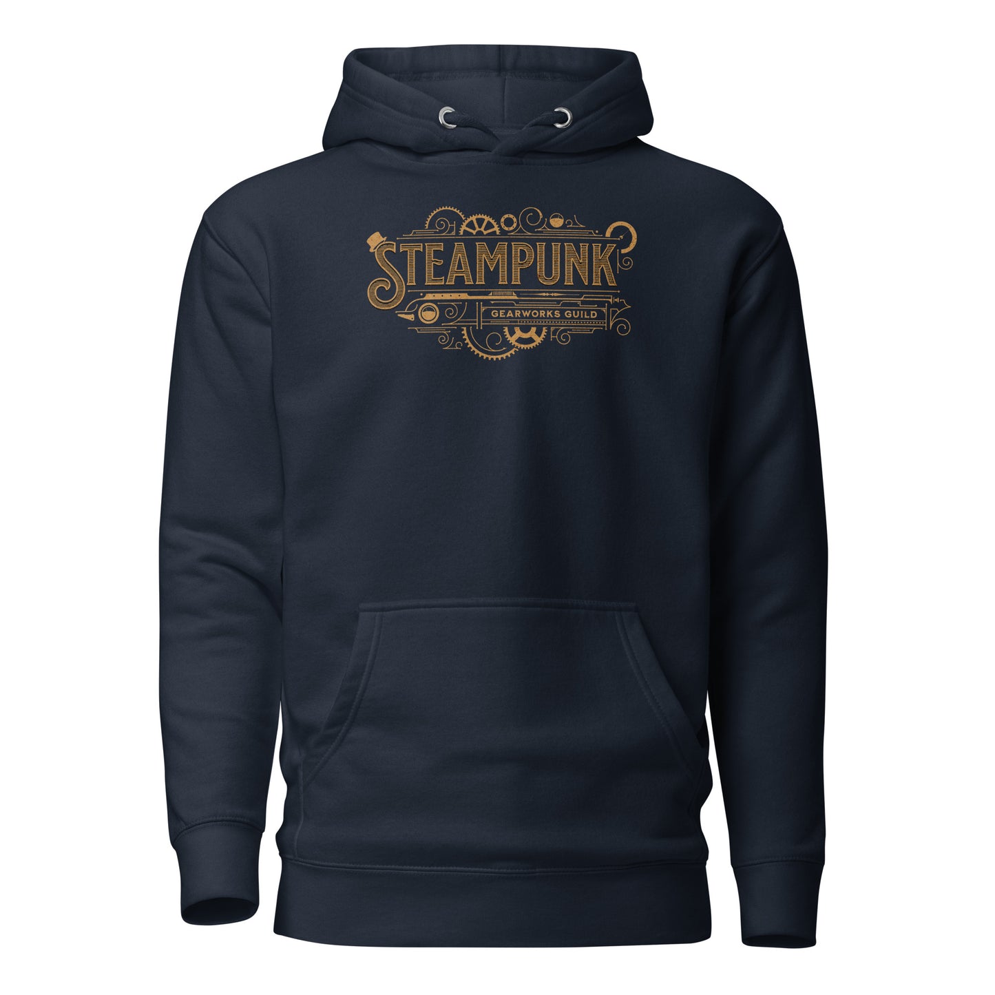 Steampunk Gearworks Guild Men's Hoodie Navy Blazer