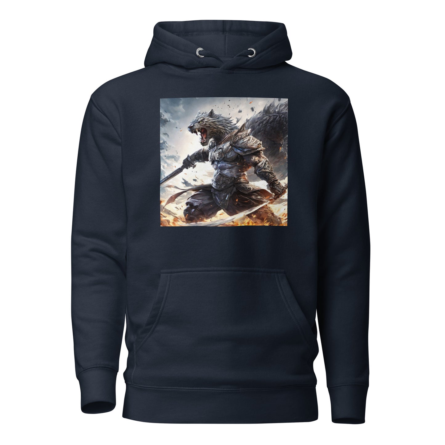 Raging Savage Men's Anime Hoodie Navy Blazer