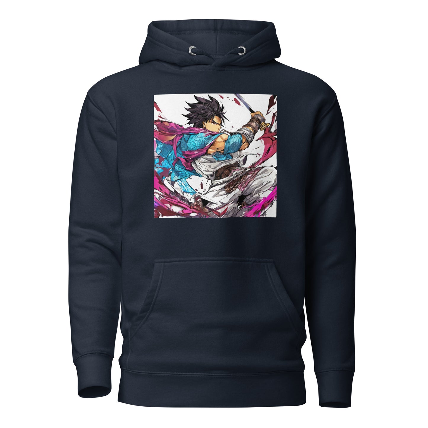 Mighty Fighter Men's Anime Hoodie Navy Blazer