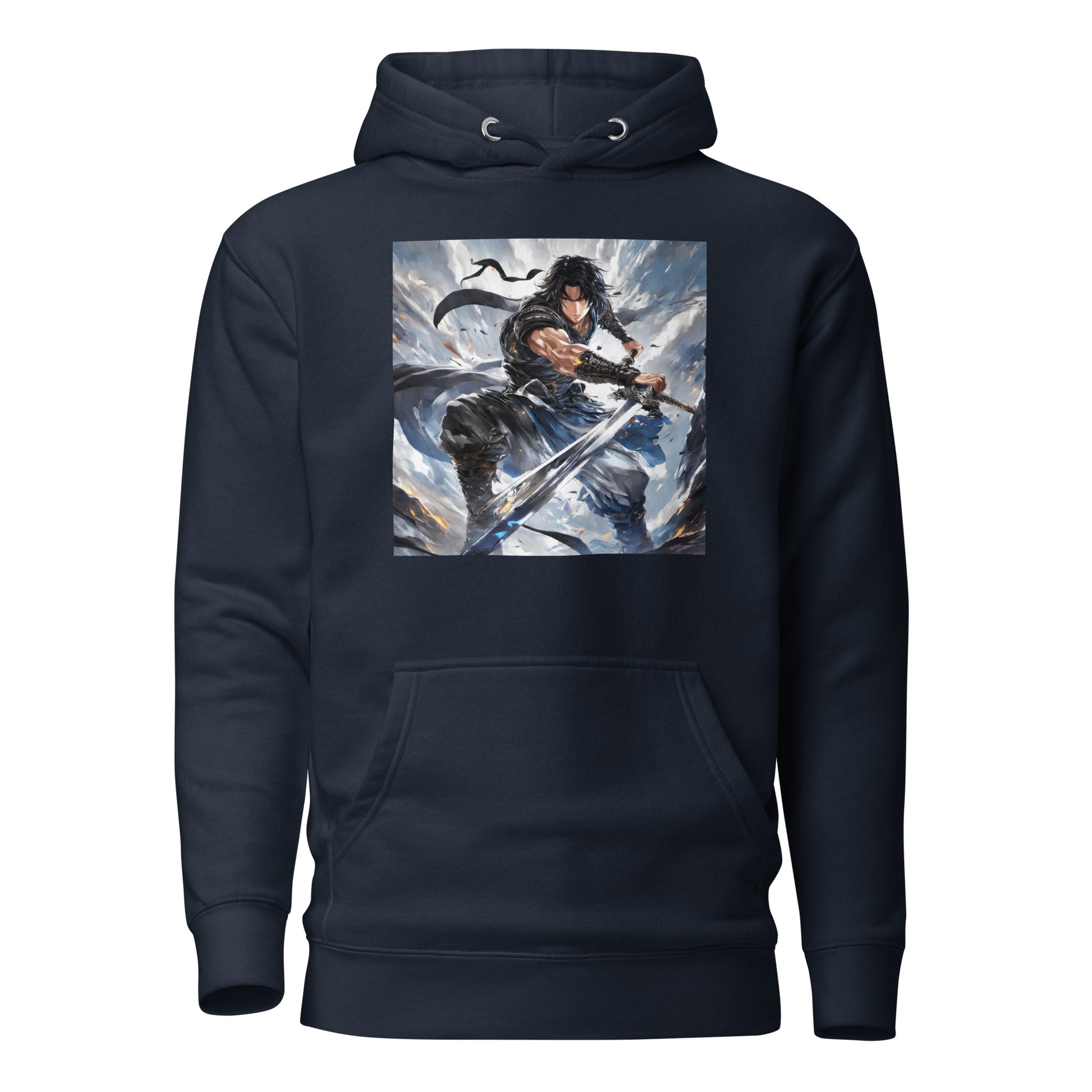 Victory is Mine Men's Anime Hoodie Navy Blazer