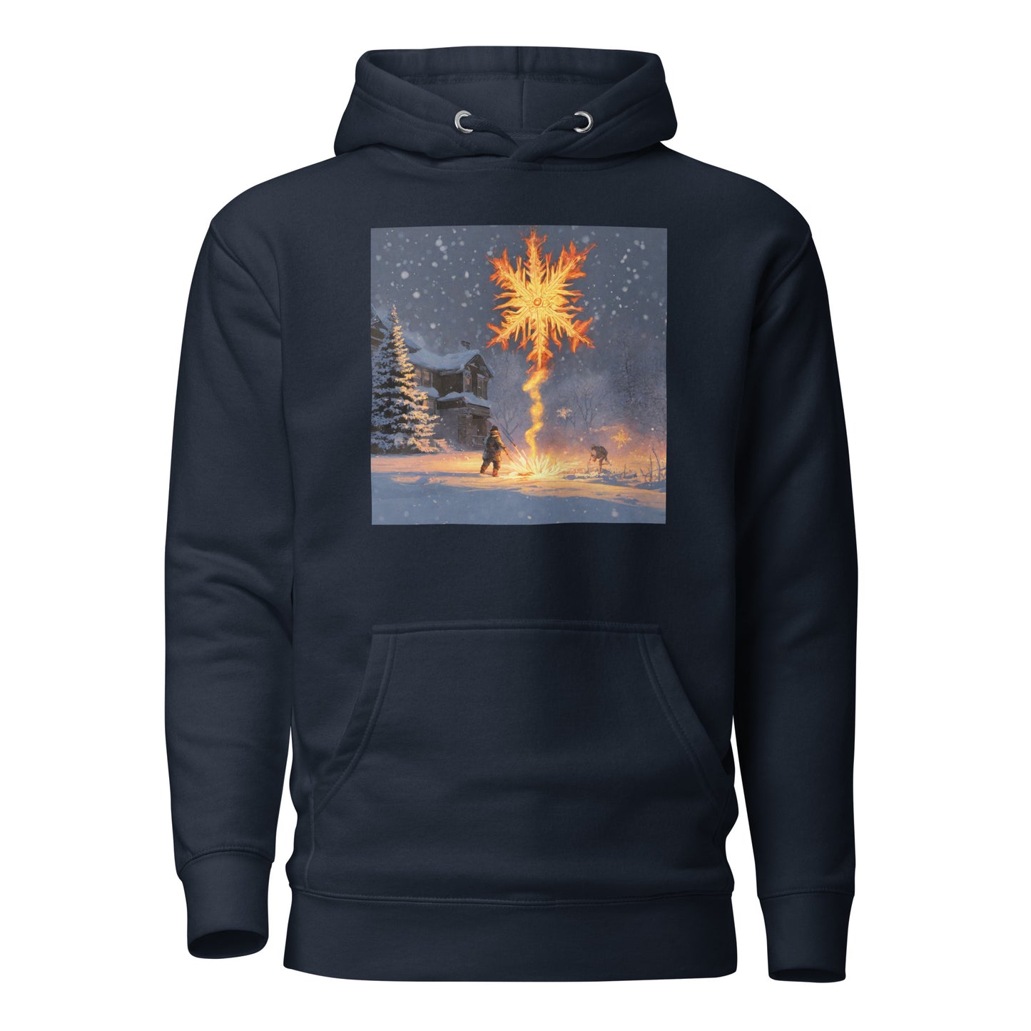 Fire from Ice Snowflake Men's Anime Hoodie Navy Blazer