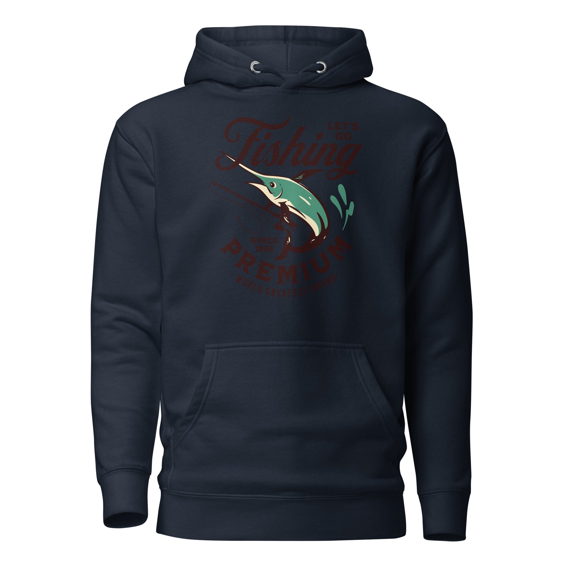 Let's Go Fishing Hoodie Gift for Dad Navy Blazer