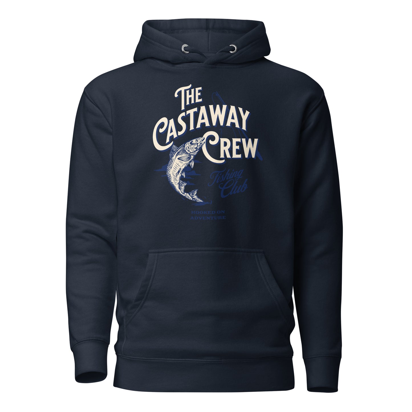 The Castaway Crew Fishing Club Hoodie for Dad Navy Blazer