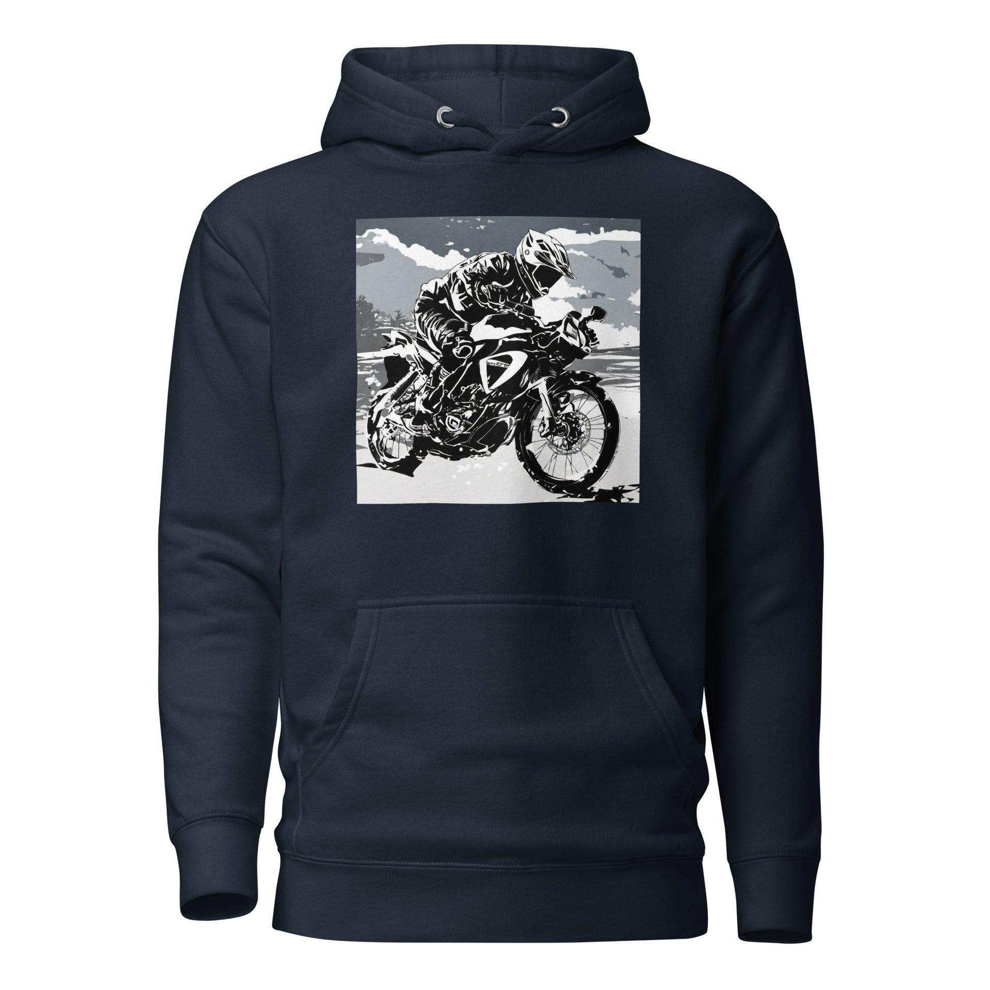 Dirt Bike Racer Men's Hoodie Navy Blazer