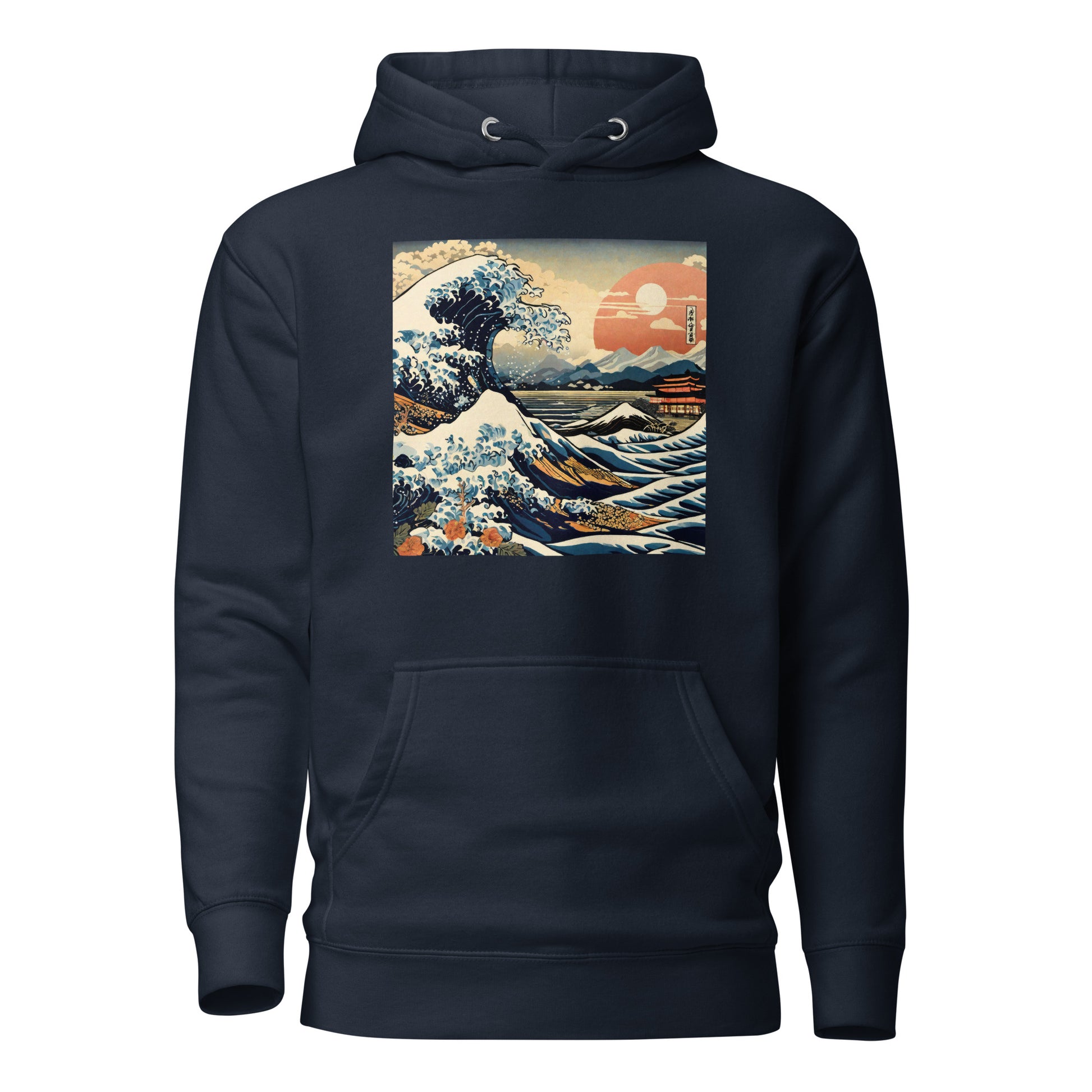 Ukiyo-e Wave Men's Hoodie Navy Blazer