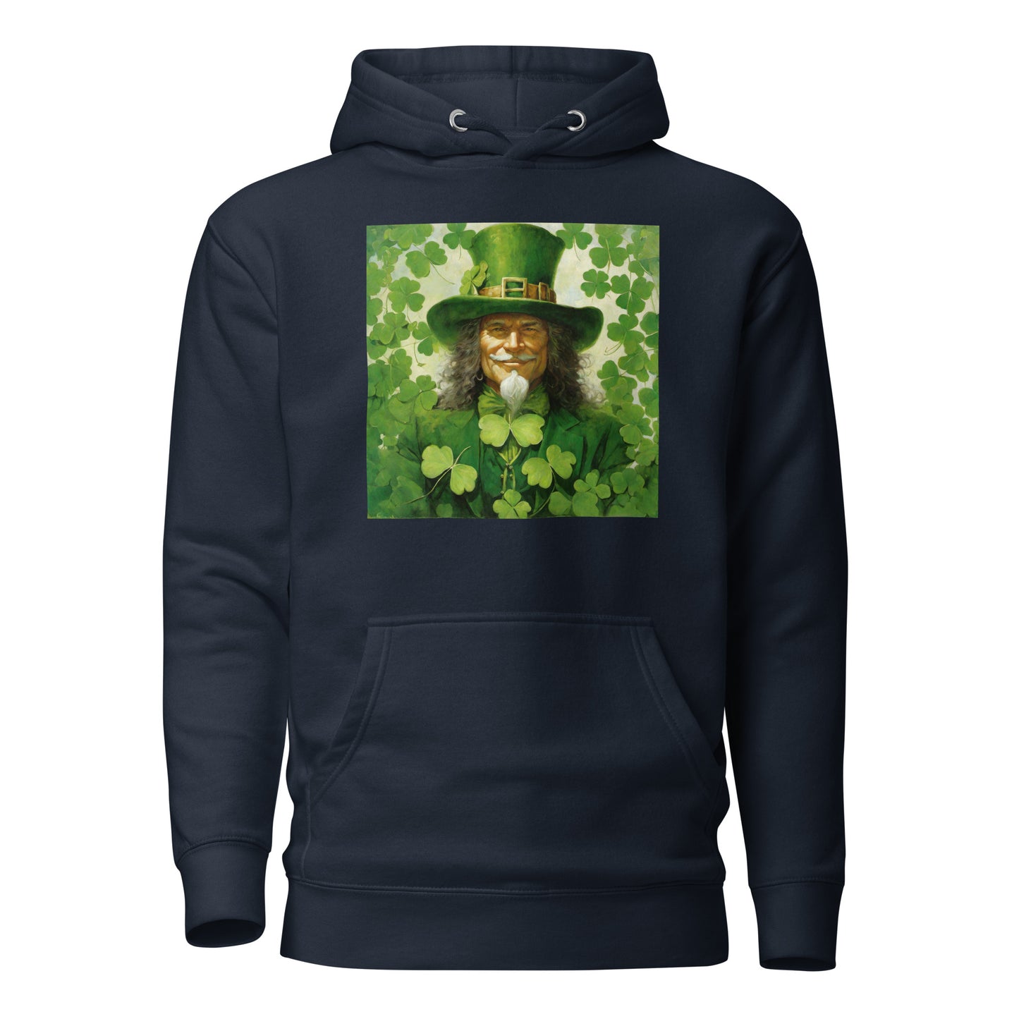 Leprechaun Shamrock Men's Hoodie for St Patty's Day Navy Blazer