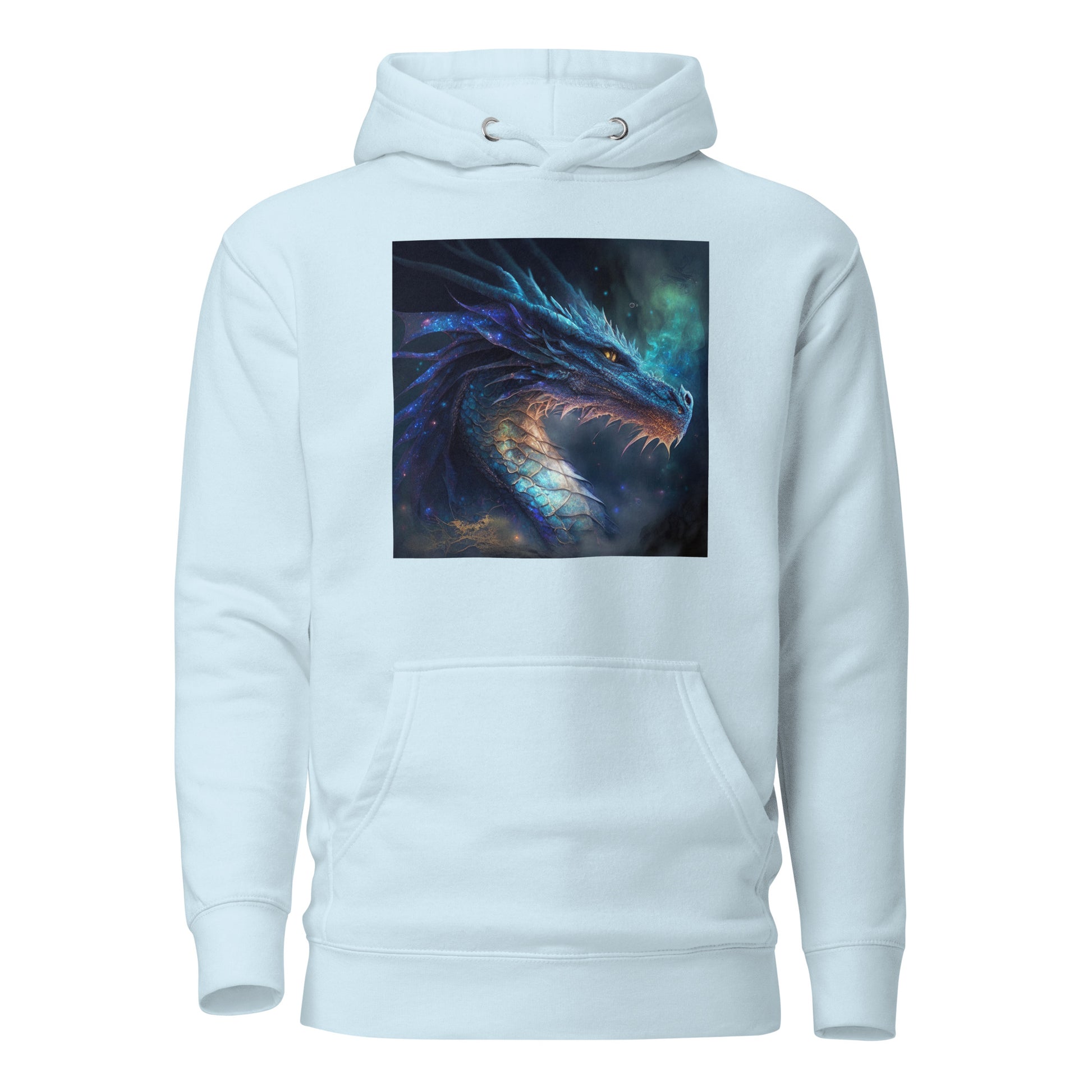 Blue Dragon Men's Fantasy Hoodie Sky Blue