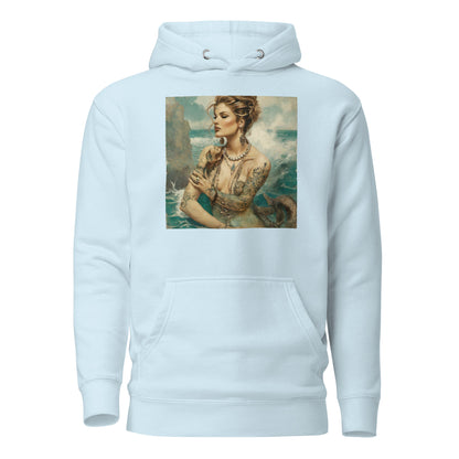 Mermaid with Tattoos Men's Hoodie Sky Blue