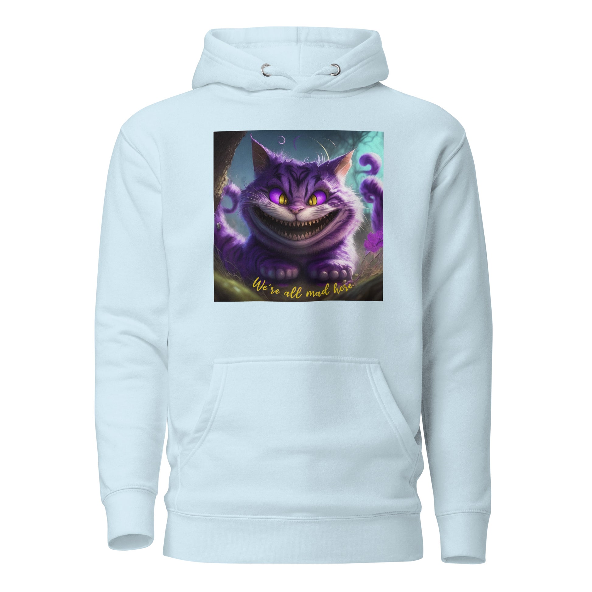 We're All Mad Here Cheshire Cat Men's Hoodie Sky Blue