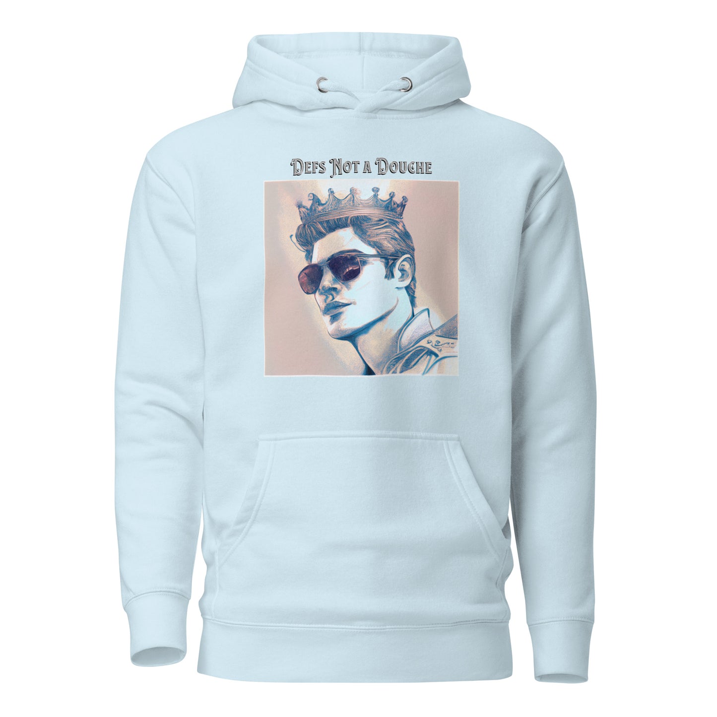 Defs Not a Douche Men's Funny Hoodie Sky Blue