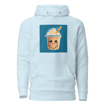 Boba Bubble Milk Tea Men's Funny Hoodie Sky Blue