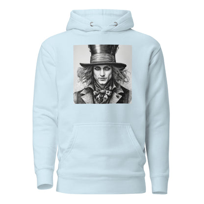 Serenely Eccentric Mad Hatter Men's Hoodie Sky Blue