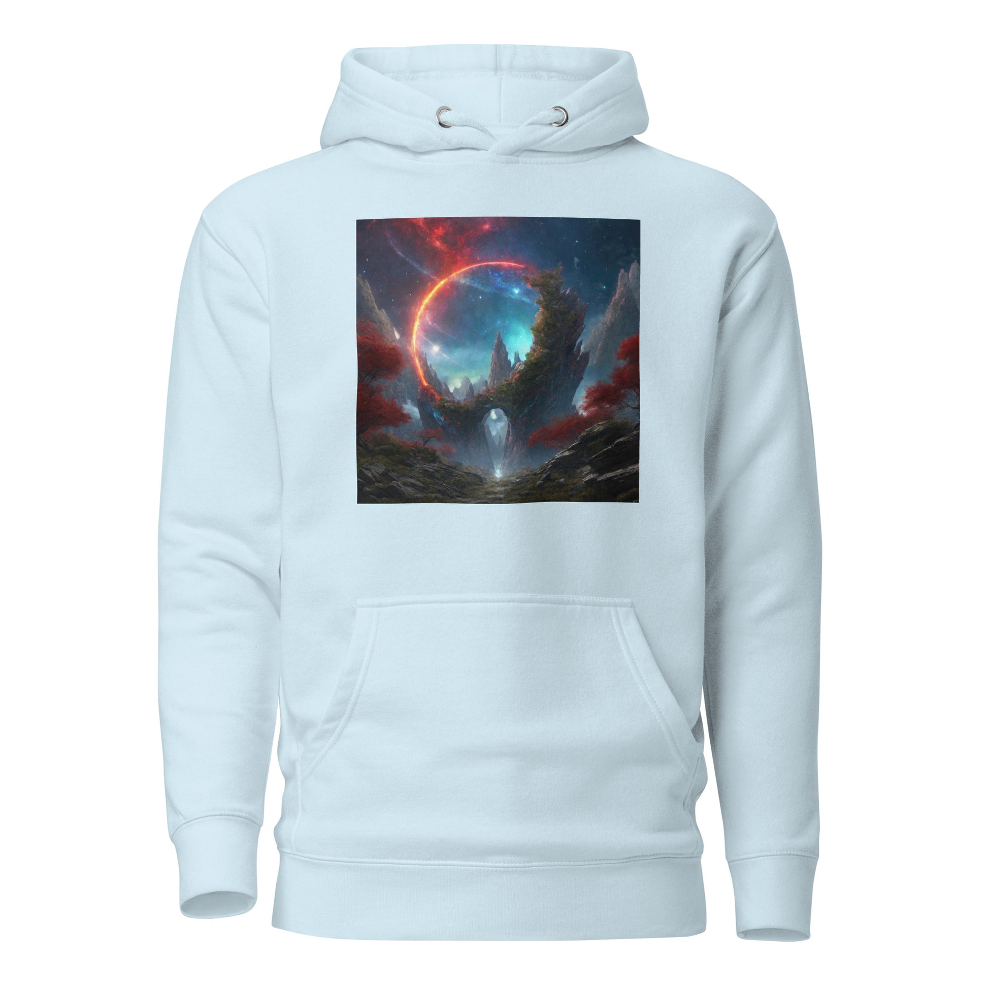 Ring of Fire Futuristic Landscape Men's Graphic Hoodie Sky Blue