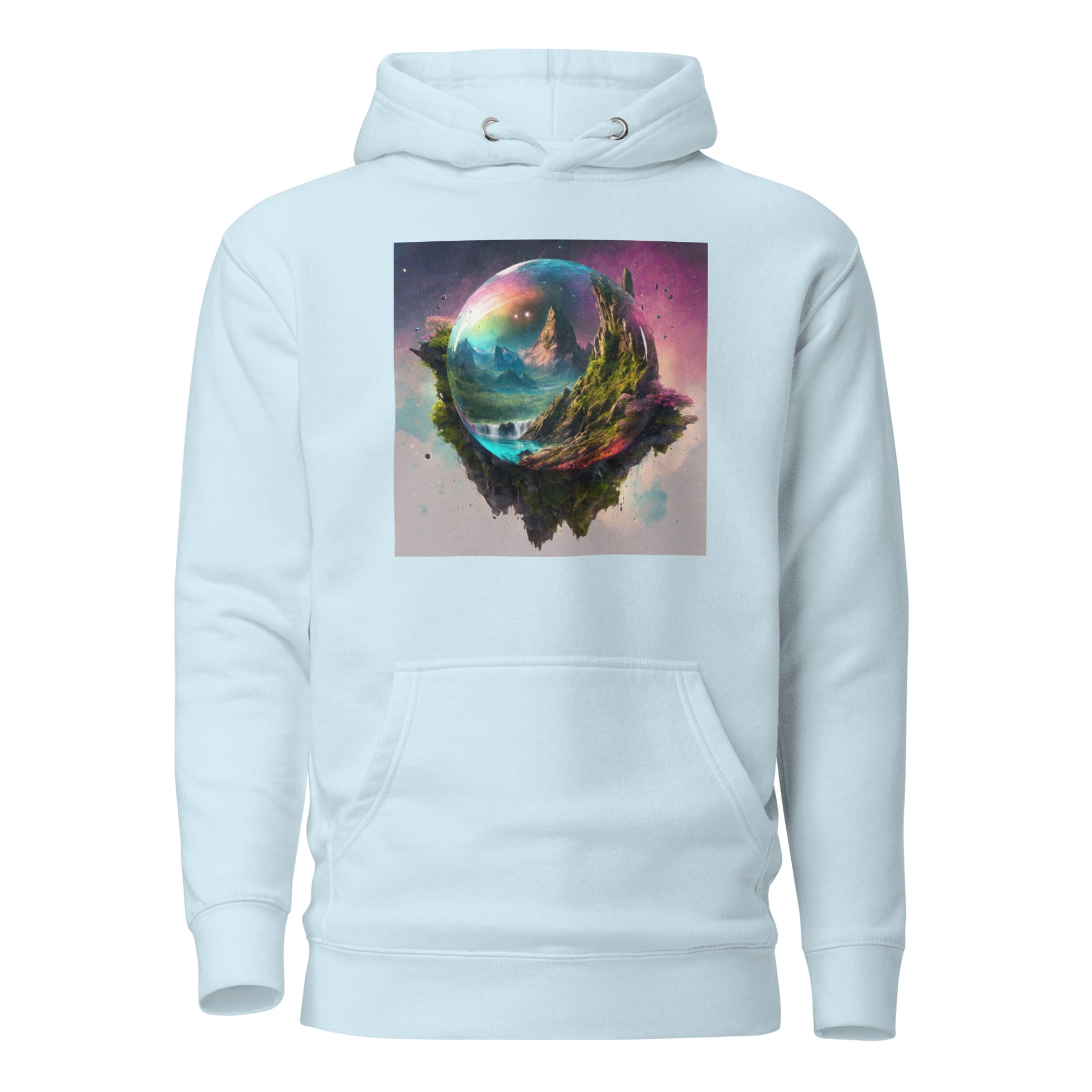 Bubble in Space Men's Sci-Fi Hoodie Sky Blue