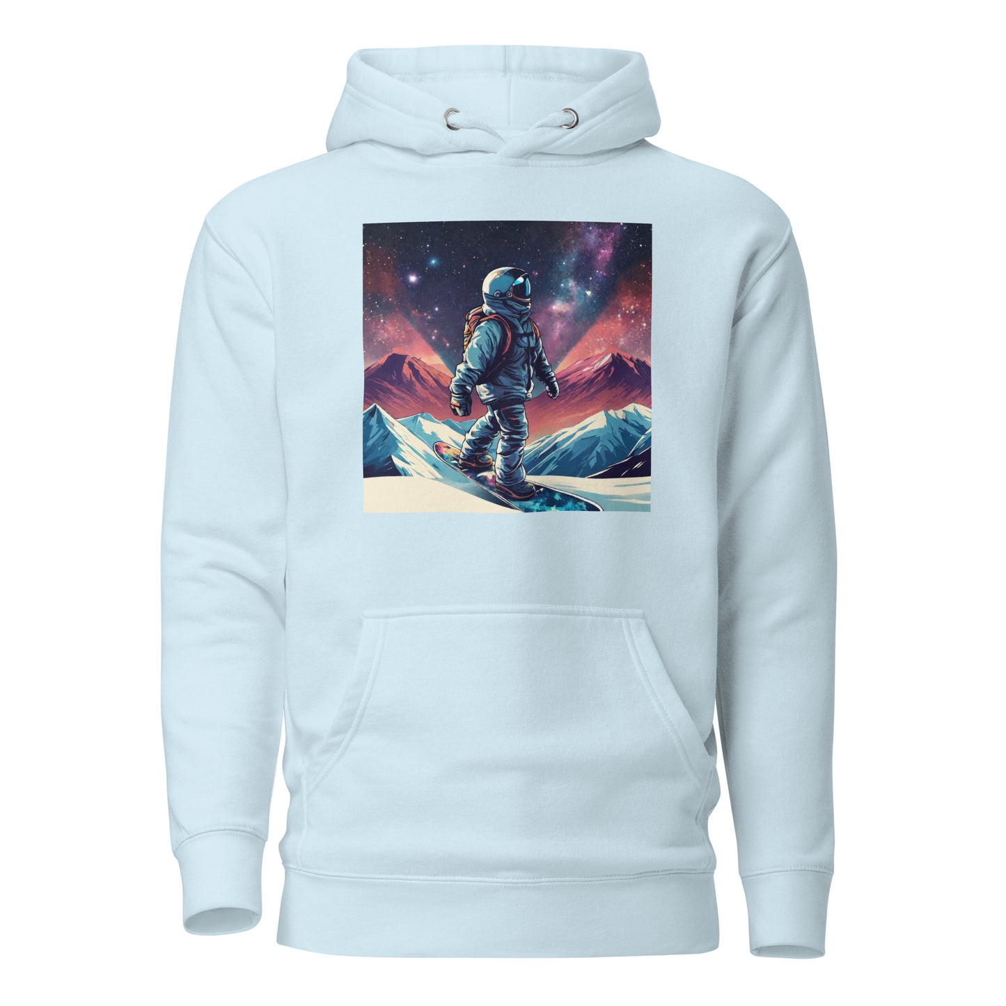 Snowboarding Astronaut Men's Hoodie Sky Blue