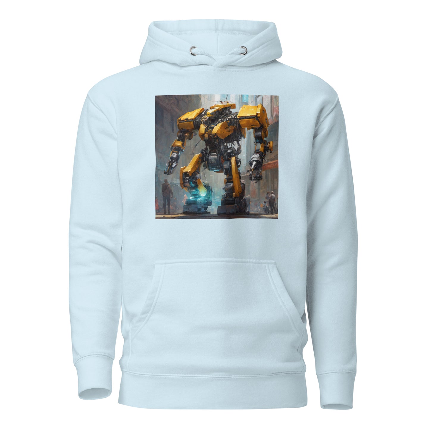 Yellow Mechanical Marvel Men's Hoodie Sky Blue