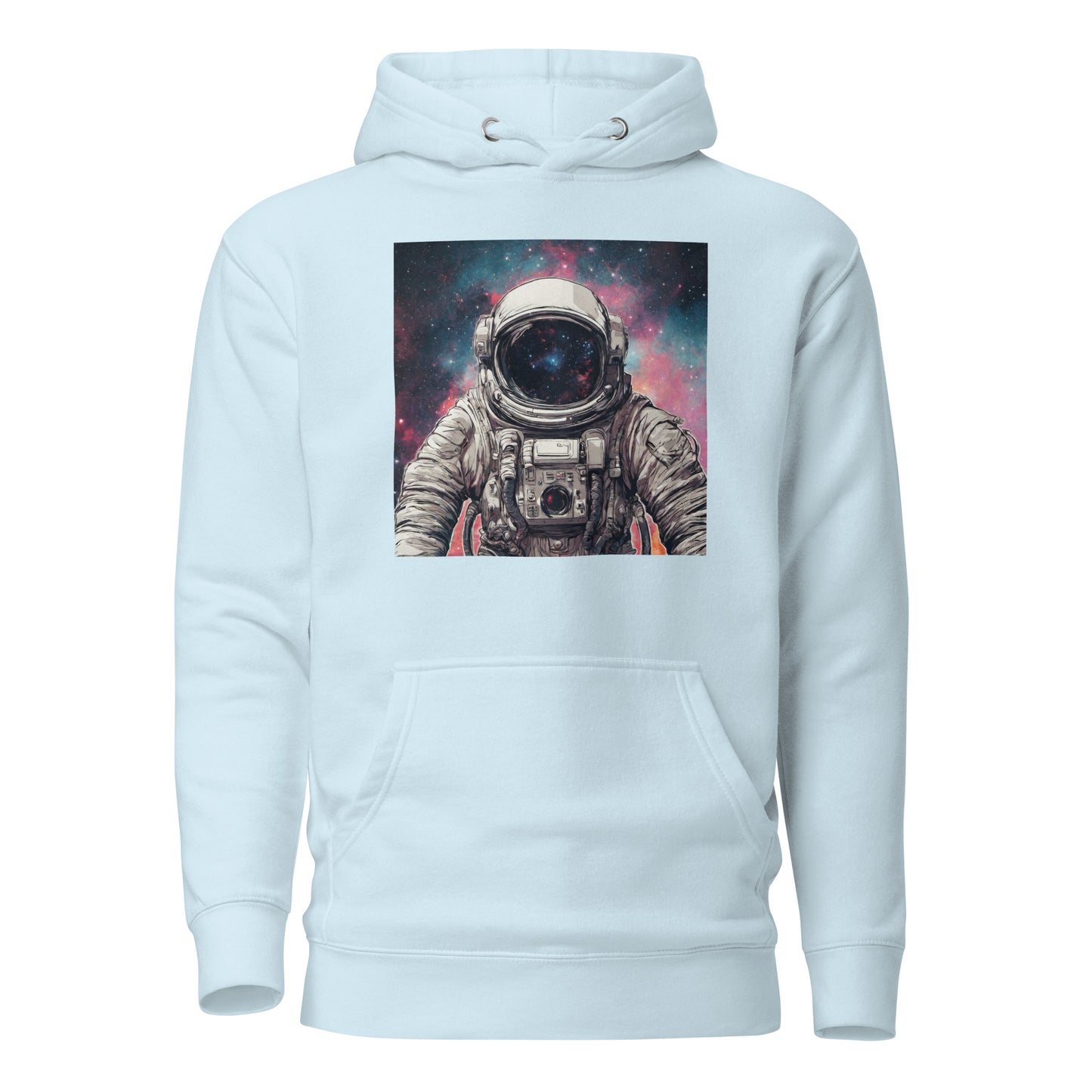 Galactic Astronaut Men's Pullover Sweatshirt Hoodie Sky Blue