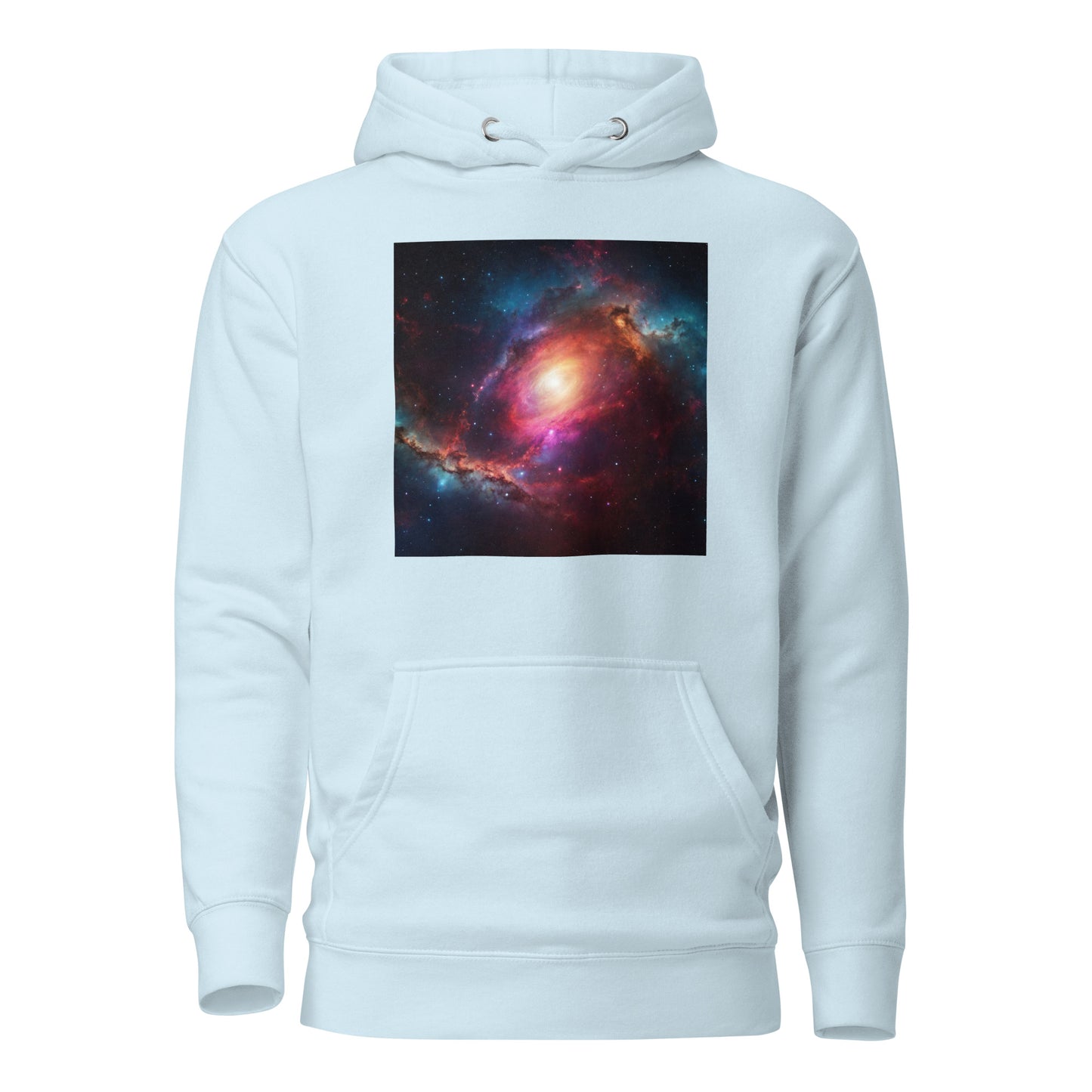 Cosmic Expanse Men's Outer Space Hoodie Sky Blue