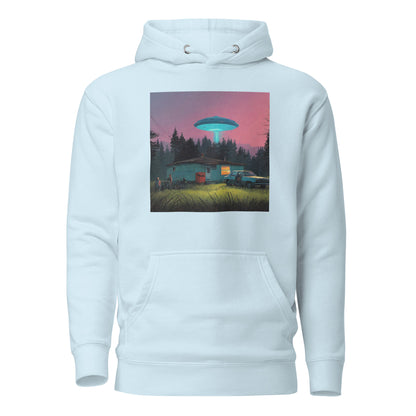 Backwoods Alien Abduction Men's Graphic Hoodie Sky Blue