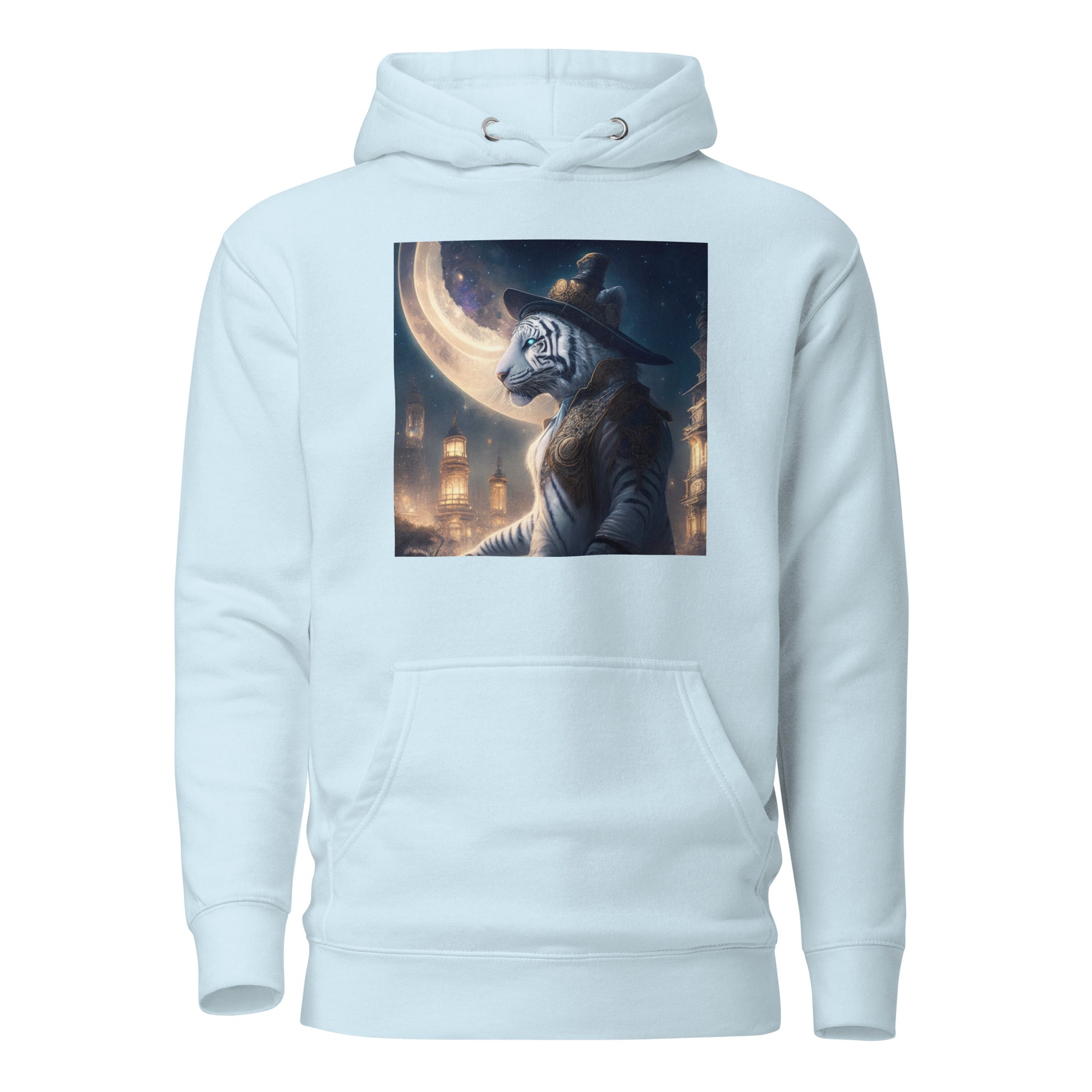 Twilight Tiger Men's Graphic Men's Hoodie Sky Blue