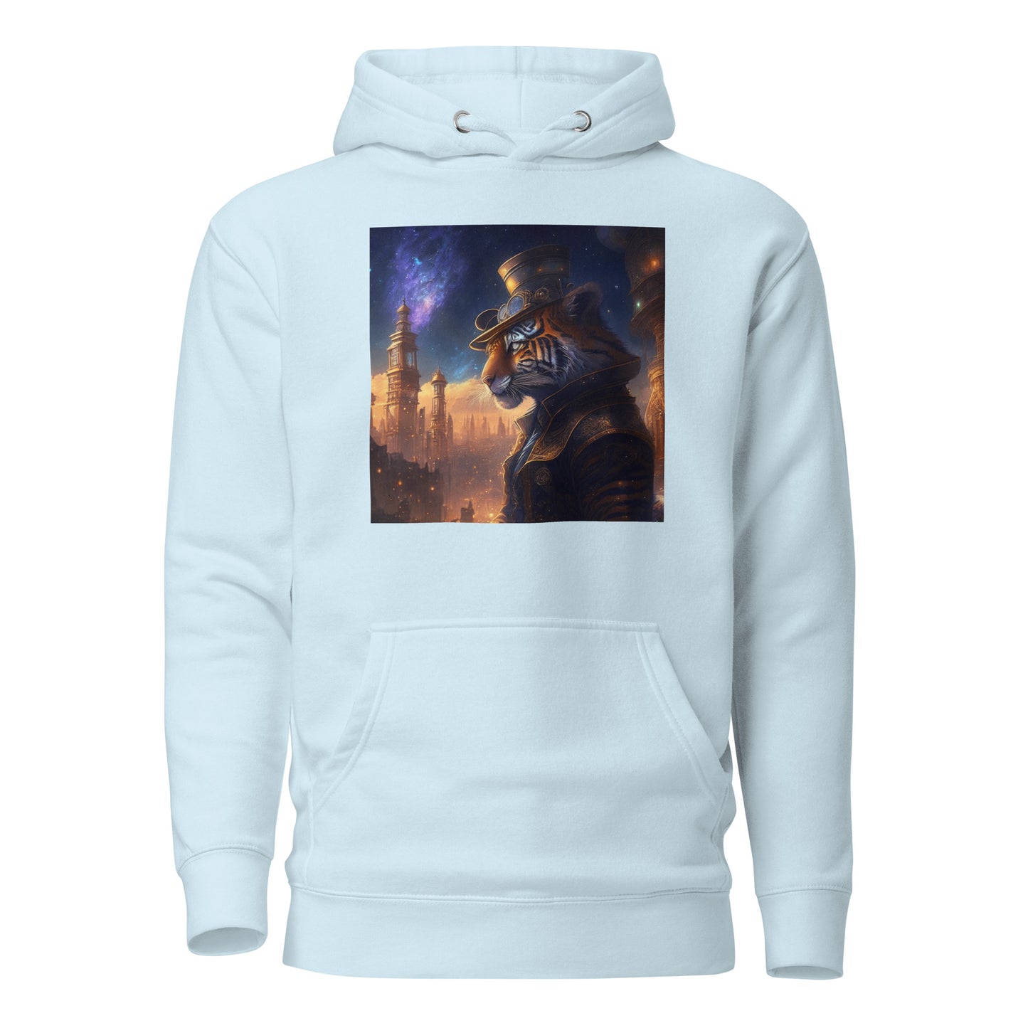 Midnight Tiger Men's Hoodie Sky Blue