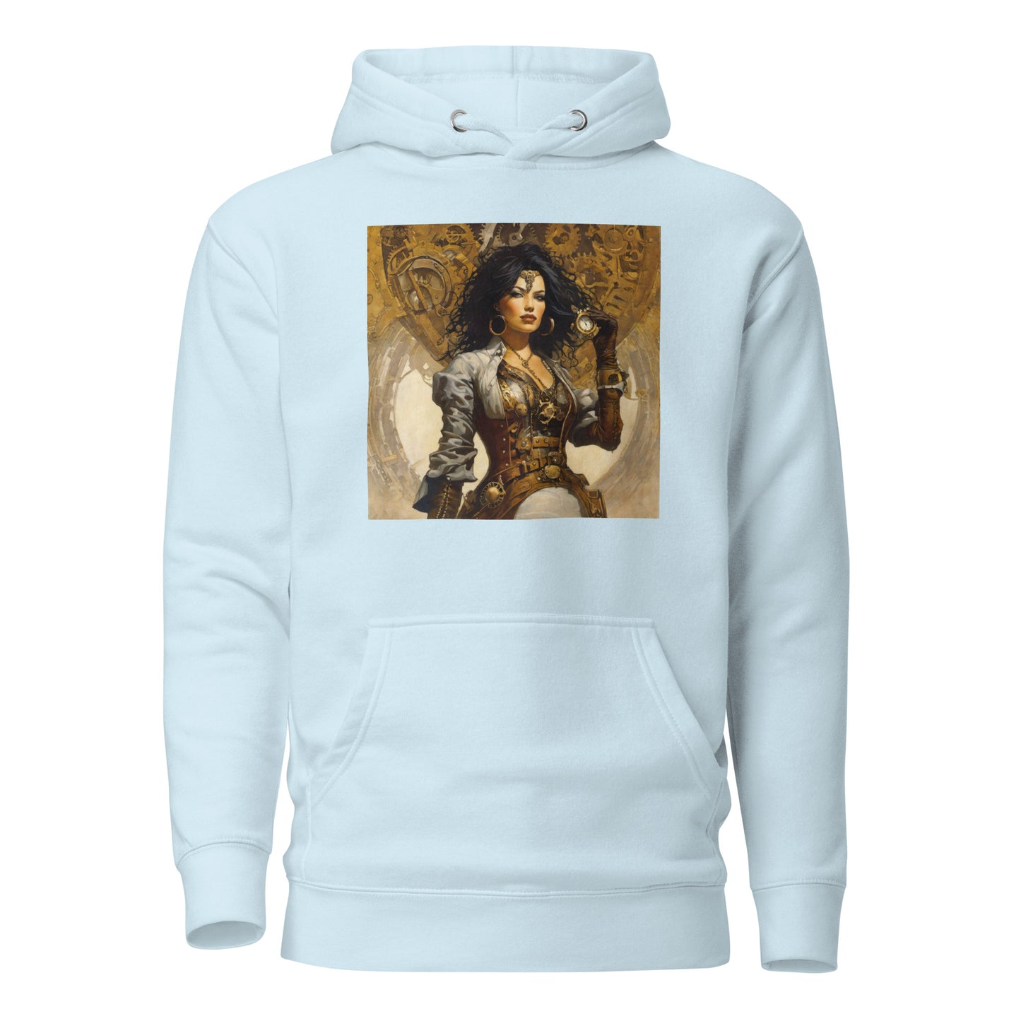 Steampunk Cowgirl Men's Hoodie Sky Blue