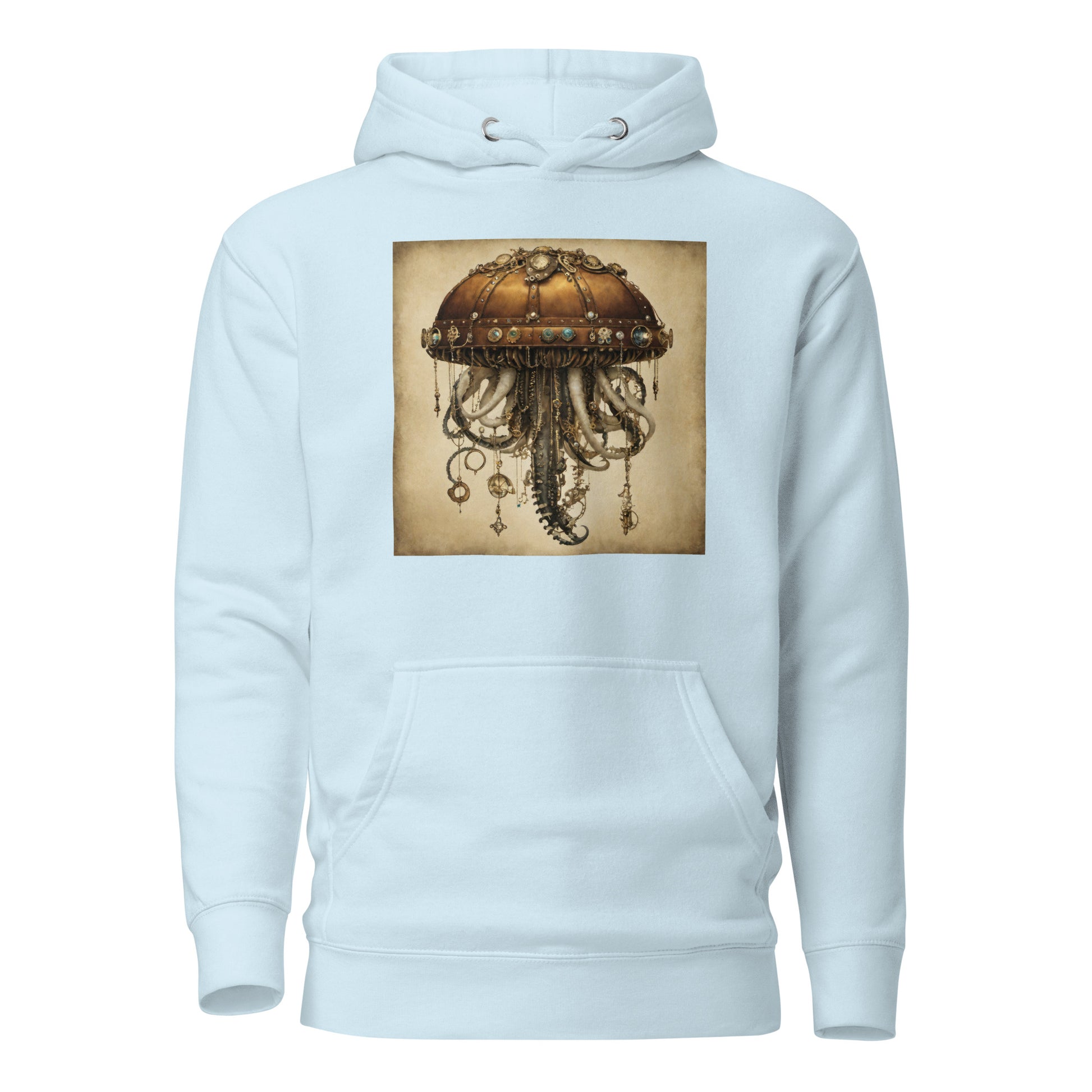 Steampunk Jellyfish Men's Hoodie Sky Blue