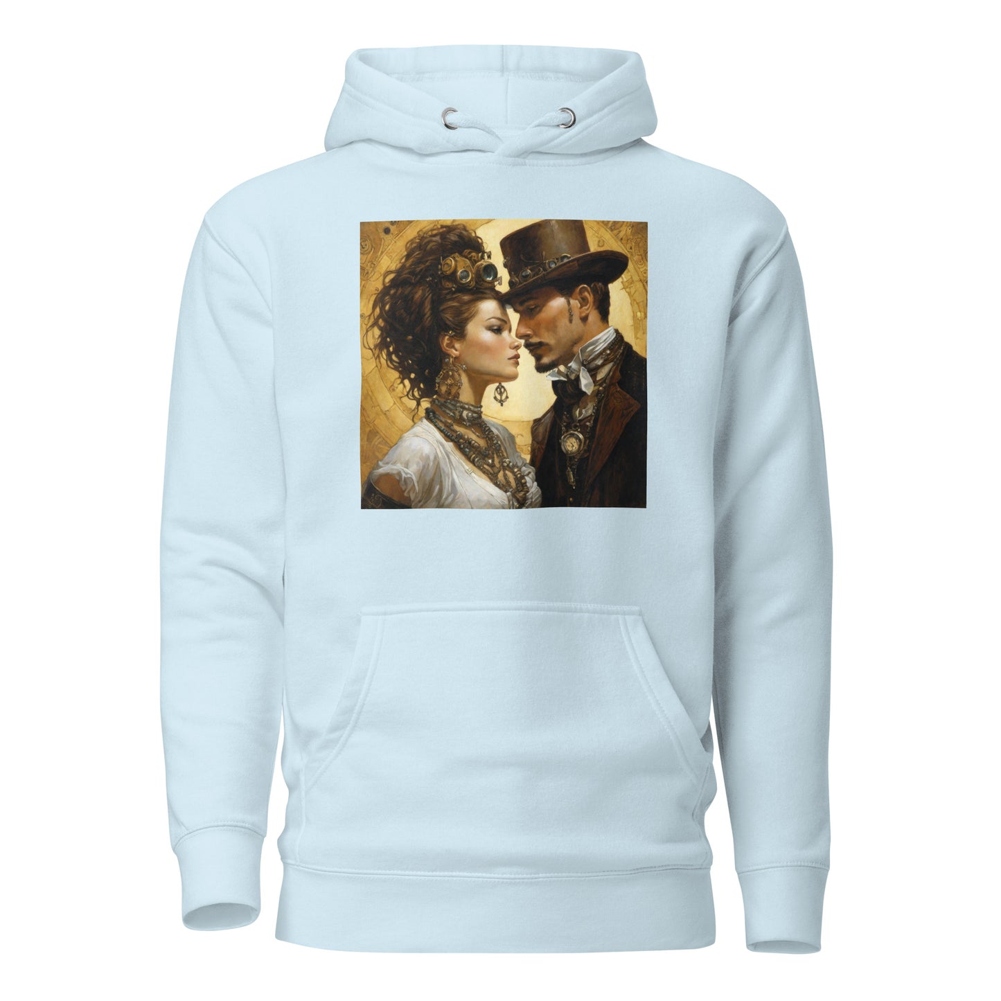 Steampunk Love Men's Hoodie Sky Blue