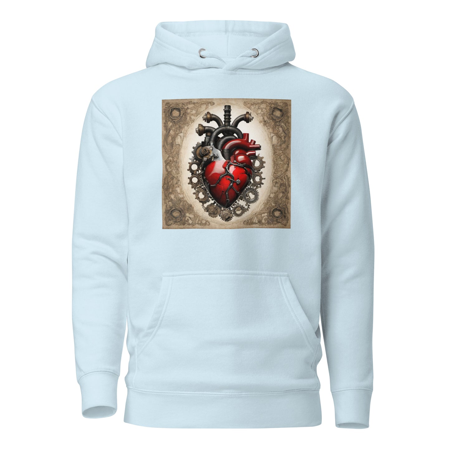 Gears Make My Blood Pump Men's Steampunk Hoodie Sky Blue