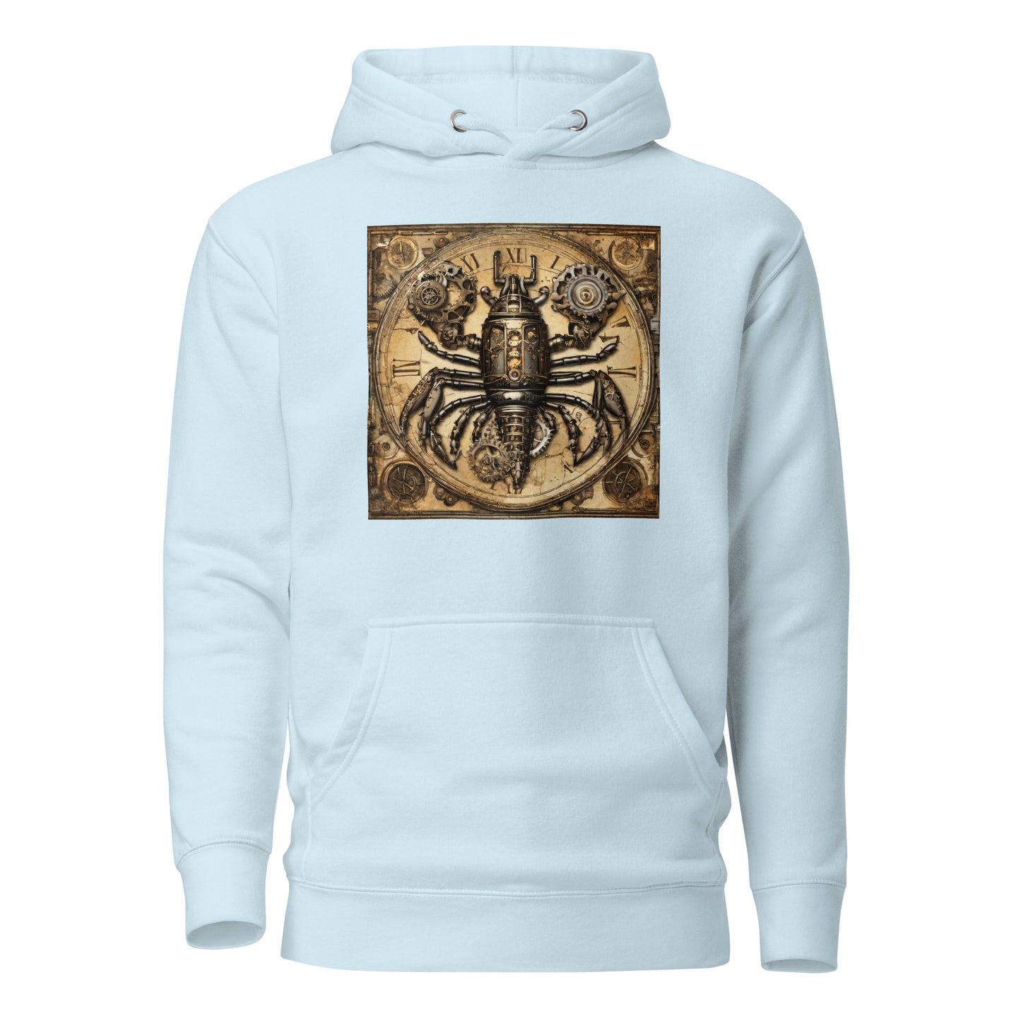 Mechanical Lobster Men's Steampunk Hoodie Sky Blue