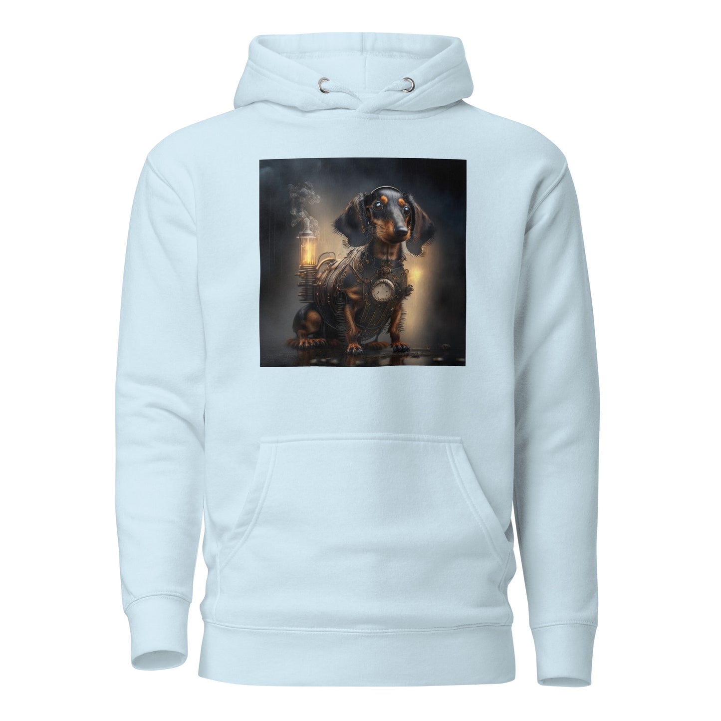 Pump Powered Pooch Men's Steampunk Hoodie Sky Blue