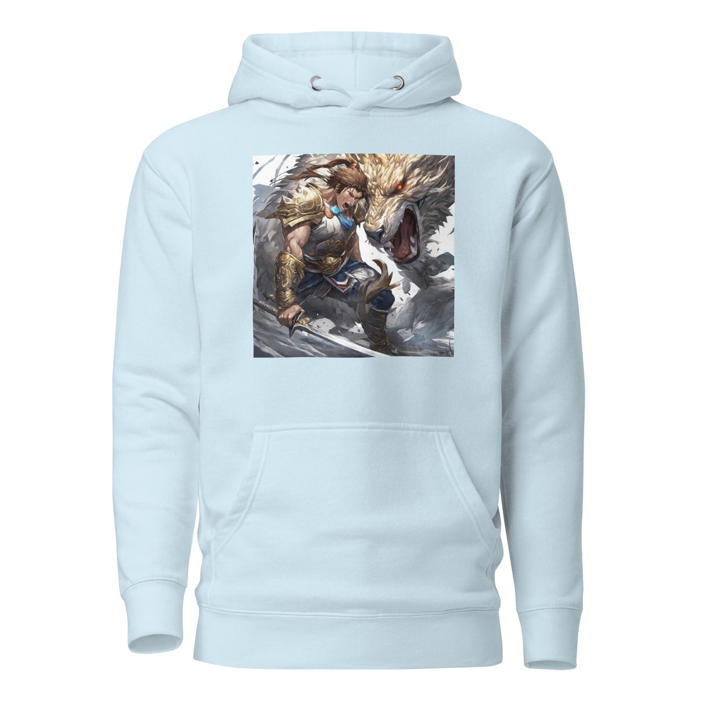 Man vs. Beast Men's Hoodie Sky Blue