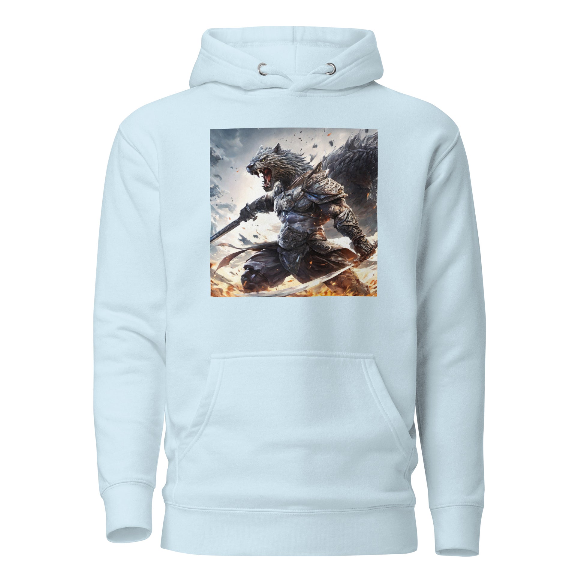 Raging Savage Men's Anime Hoodie Sky Blue