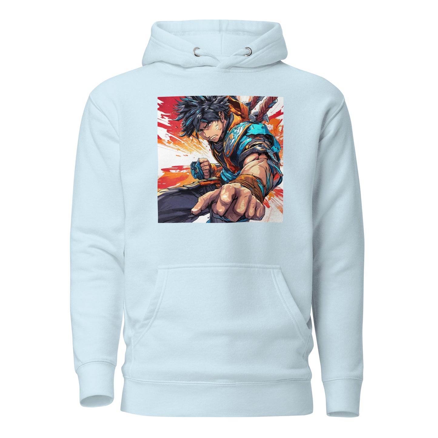 Dauntless Hero Men's Anime Hoodie Sky Blue