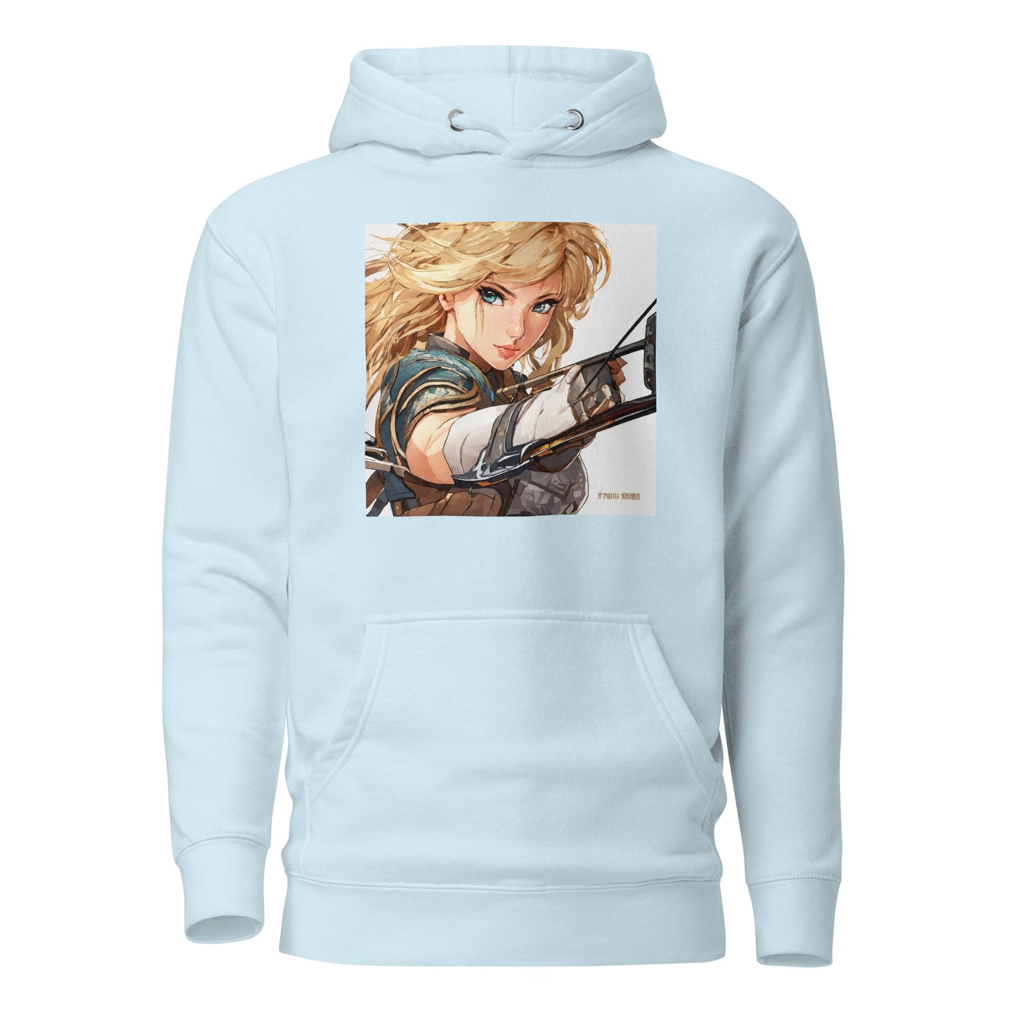 Fierce Shieldmaiden Men's Anime Hoodie Sky Blue