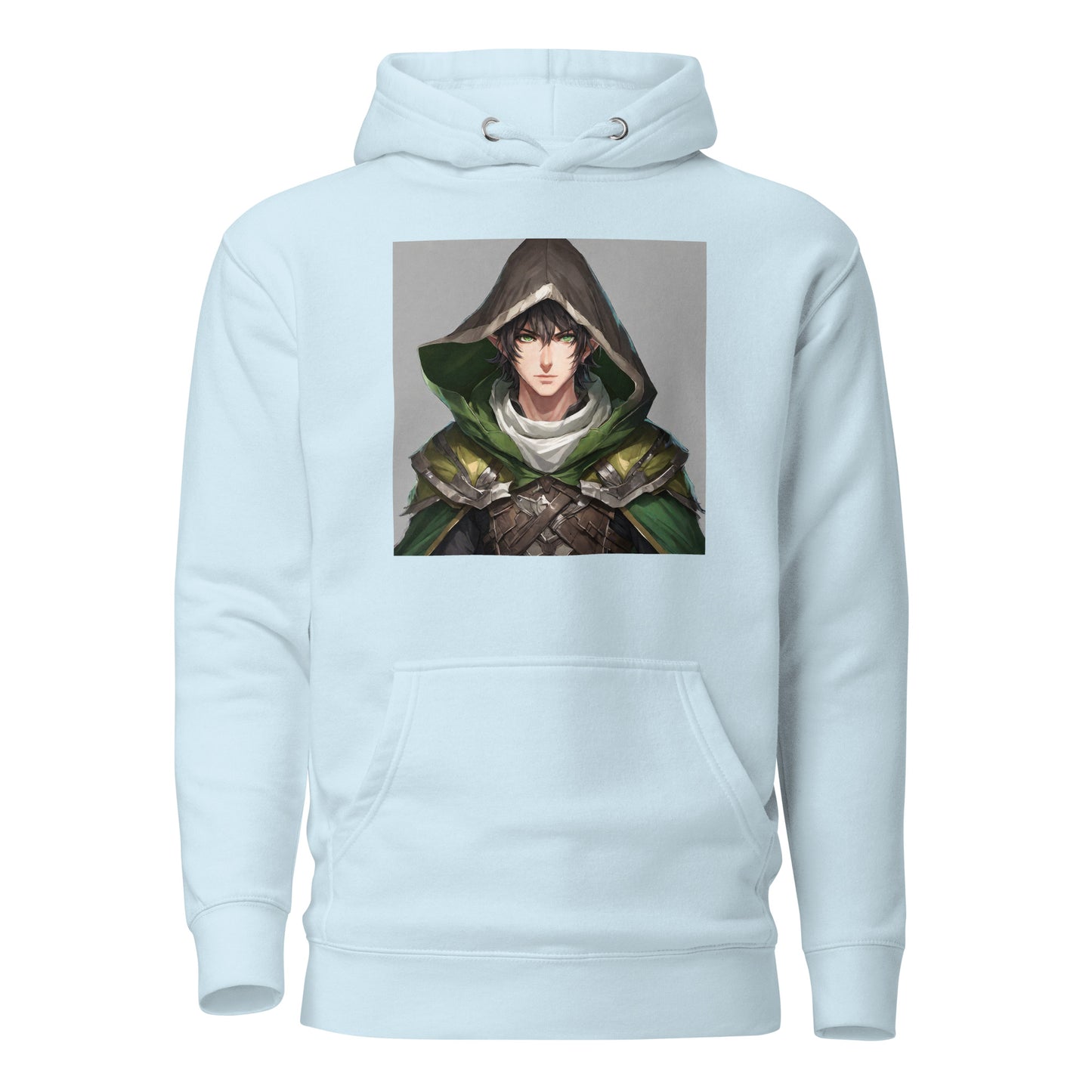 Elven Guardian Men's Anime Hoodie Sky Blue