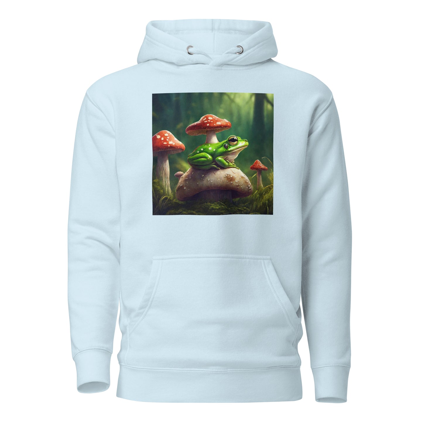 Frog & Shrooms Men's Animal Hoodie Sky Blue