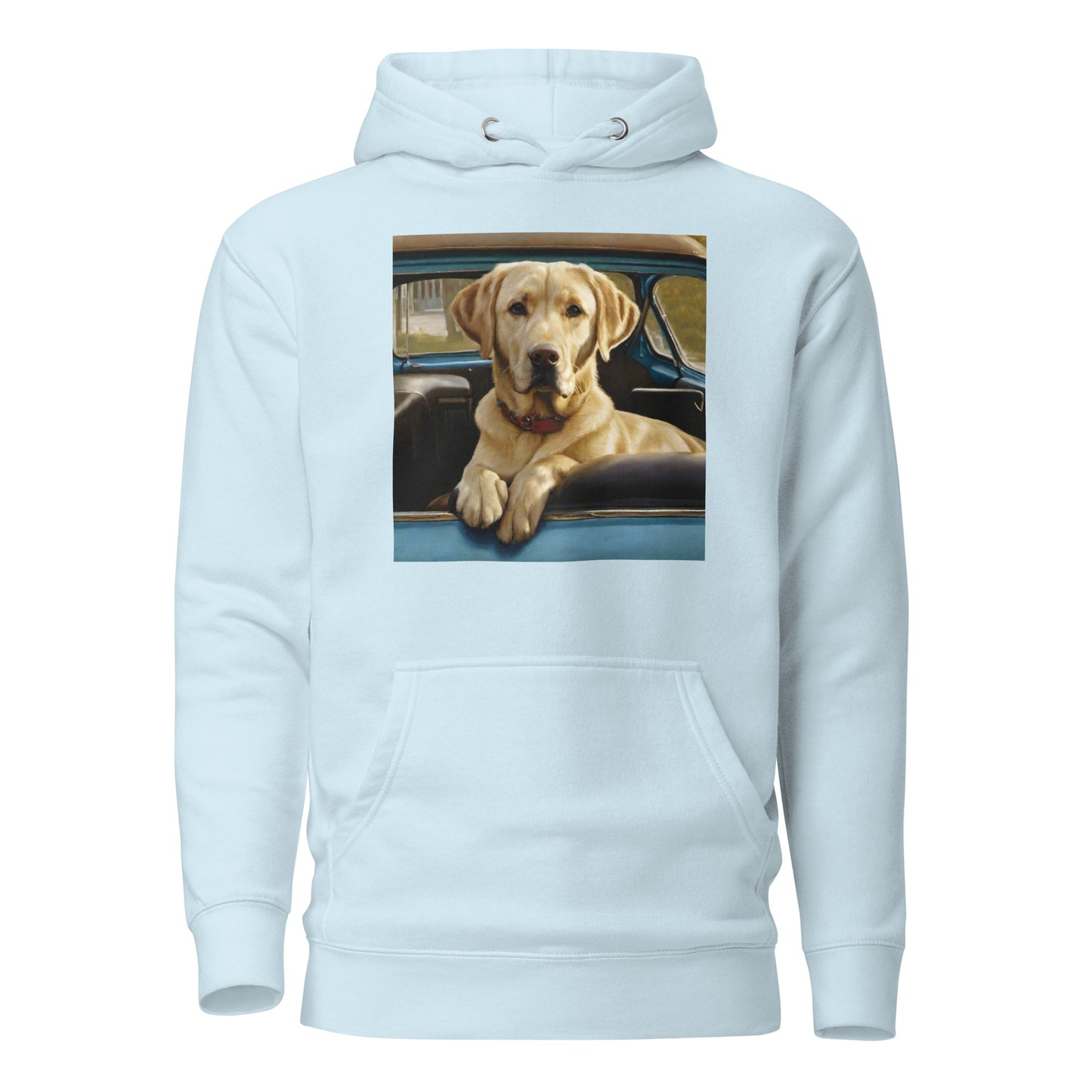 Best Buddy in Truck Men's Golden Lab Graphic Hoodie Sky Blue