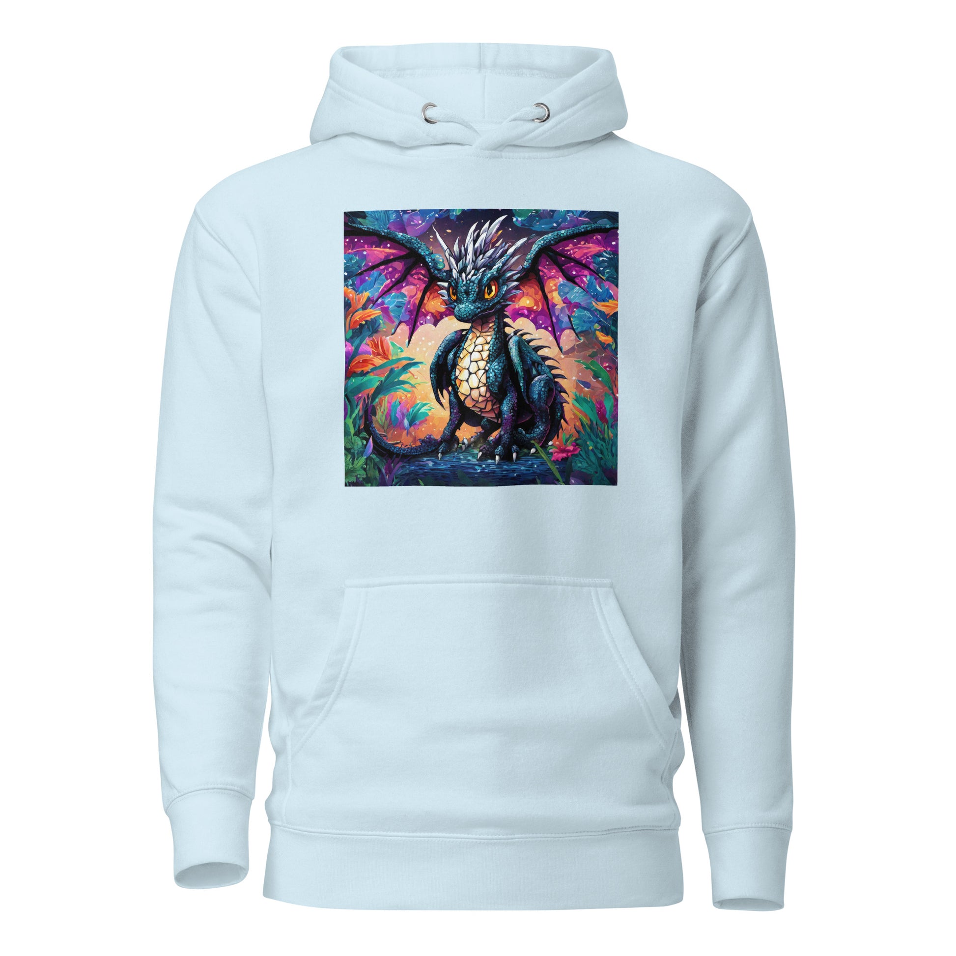 Pixel Dragon Men's Hoodie Sky Blue