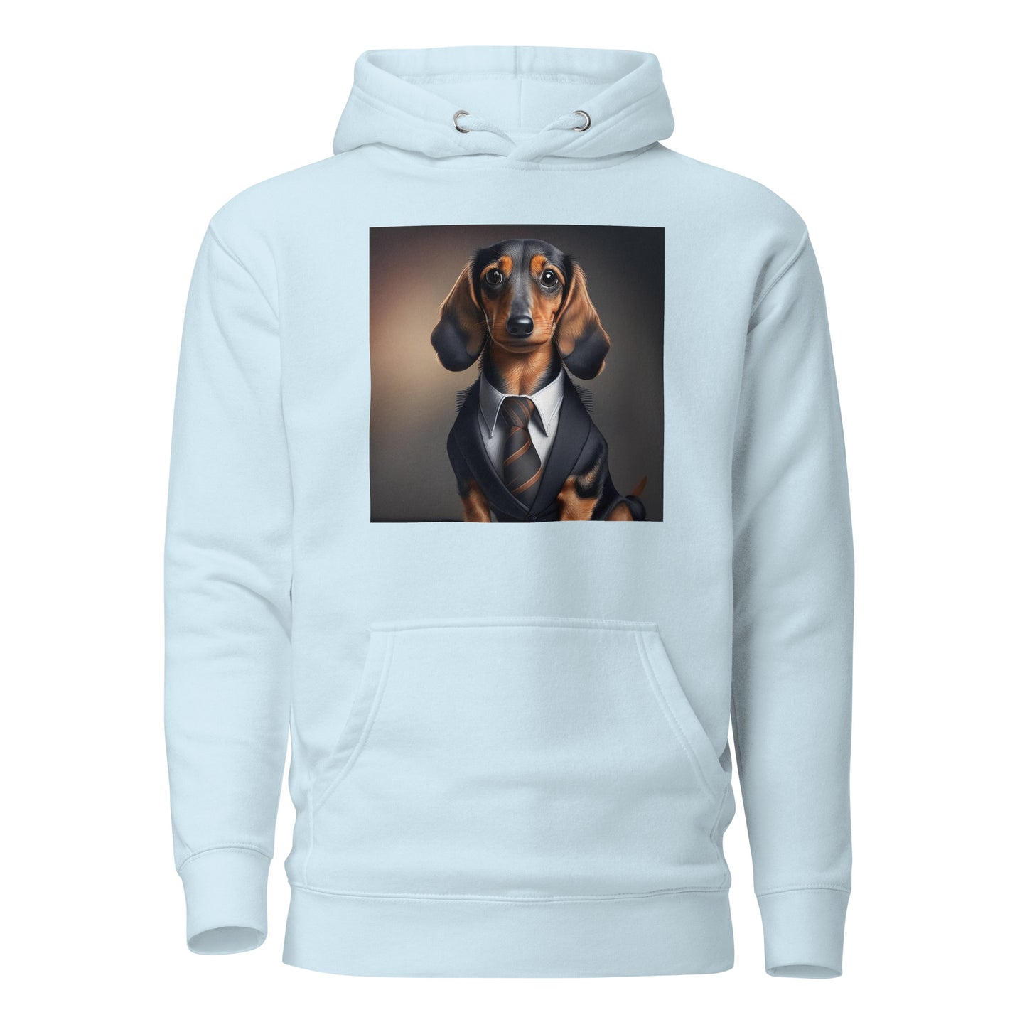 Dapper Dachshund Men's Dog Lover Hoodie Sky Blue