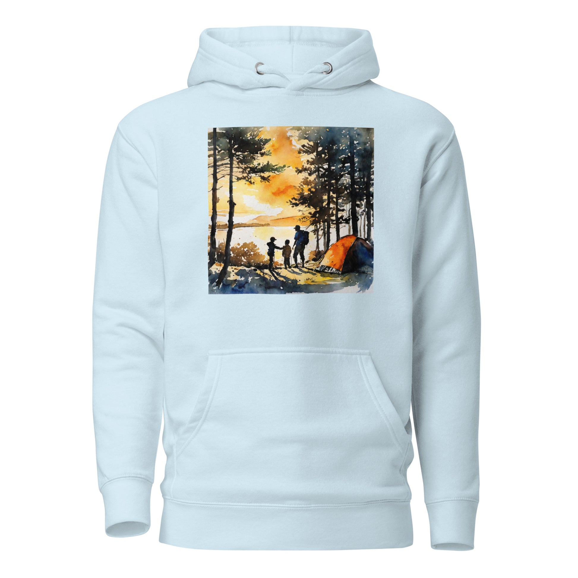 Nostalgic Camping with Dad Hoodie Sky Blue