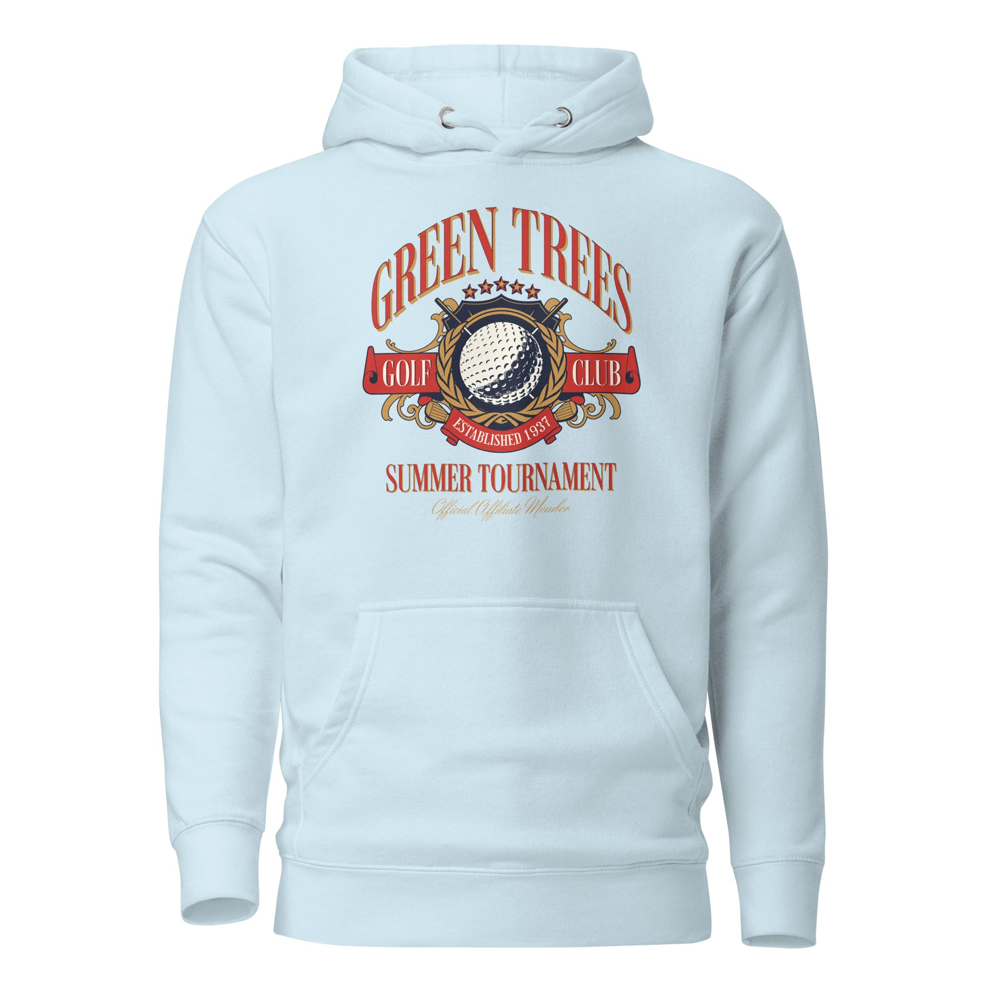 Green Trees Golf Club Hoodie for Dad Sky Blue