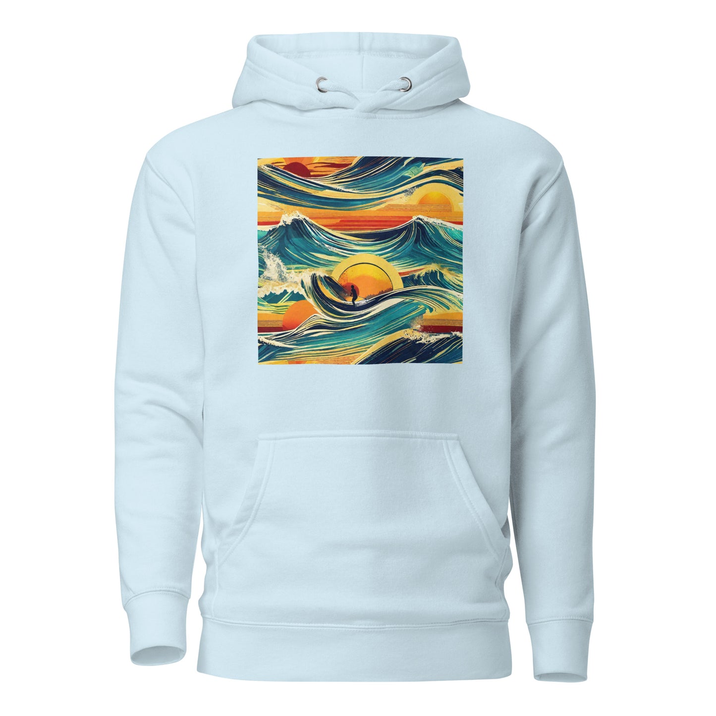 Surf's Up Men's Hoodie Sky Blue